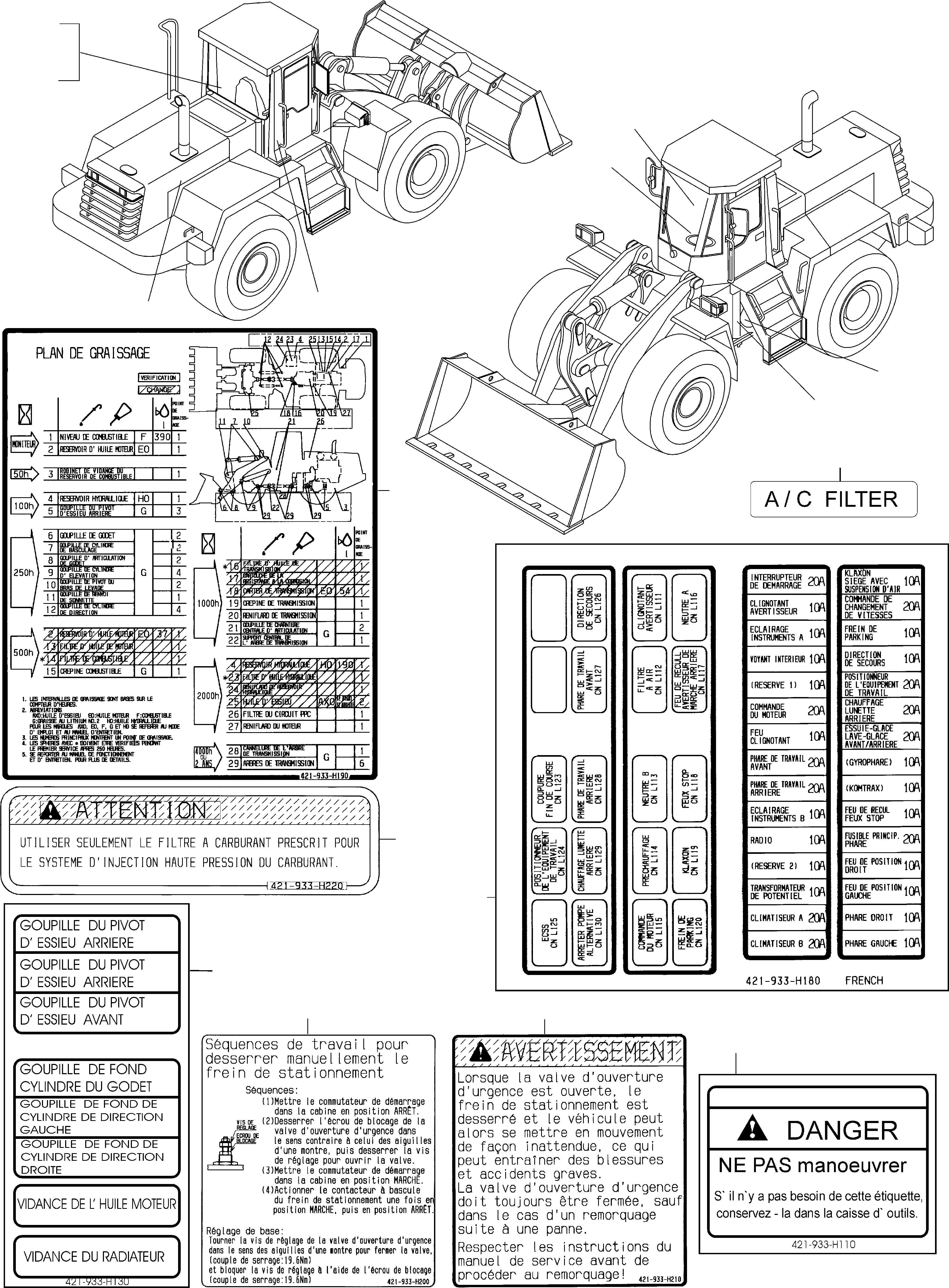 Предупреждающая табличка 421-933-H220 KOMATSU