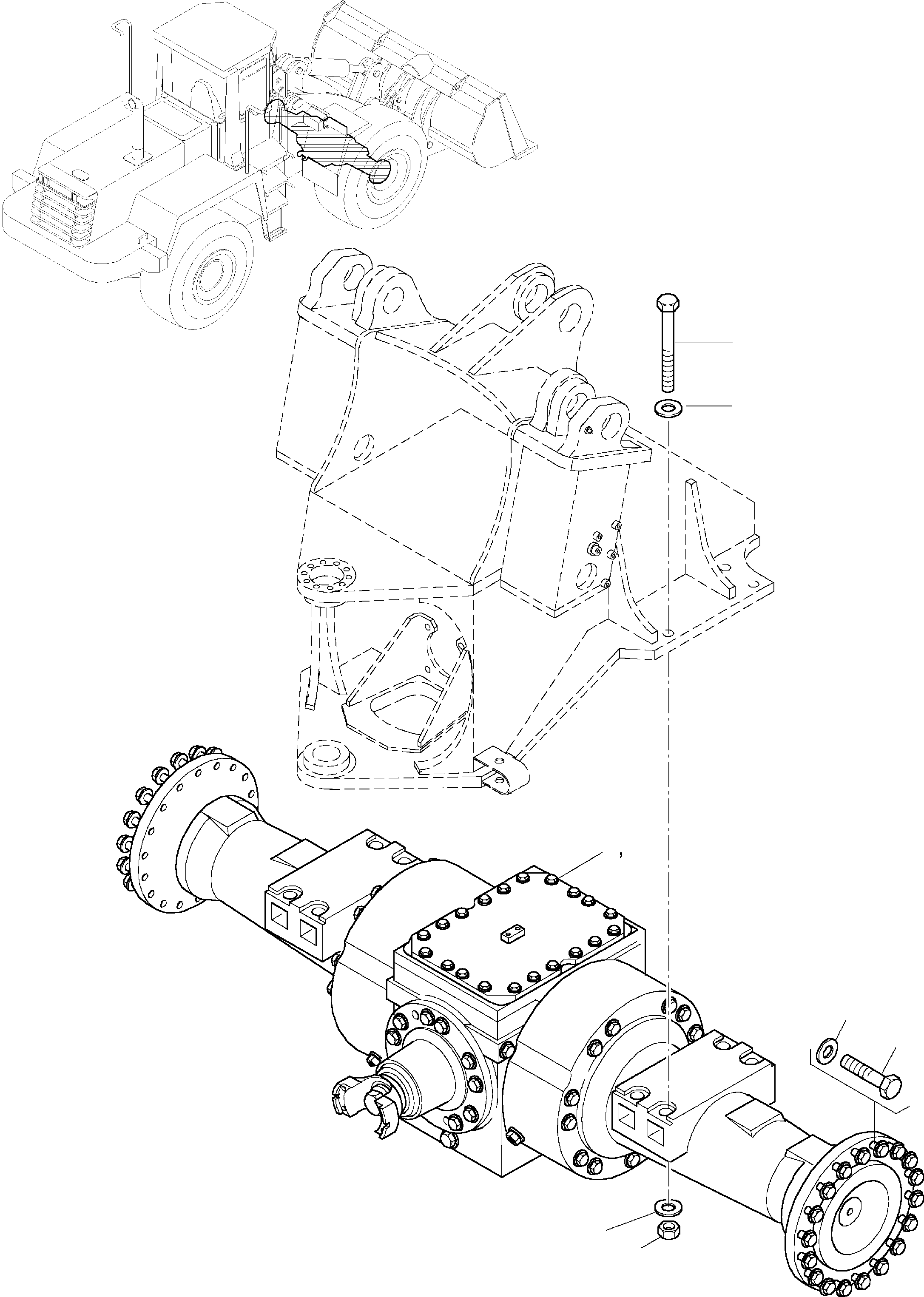 AXLE ASS'Y,FRONT (LIMITED SLIP DIFF.) 421-22-30160 KOMATSU
