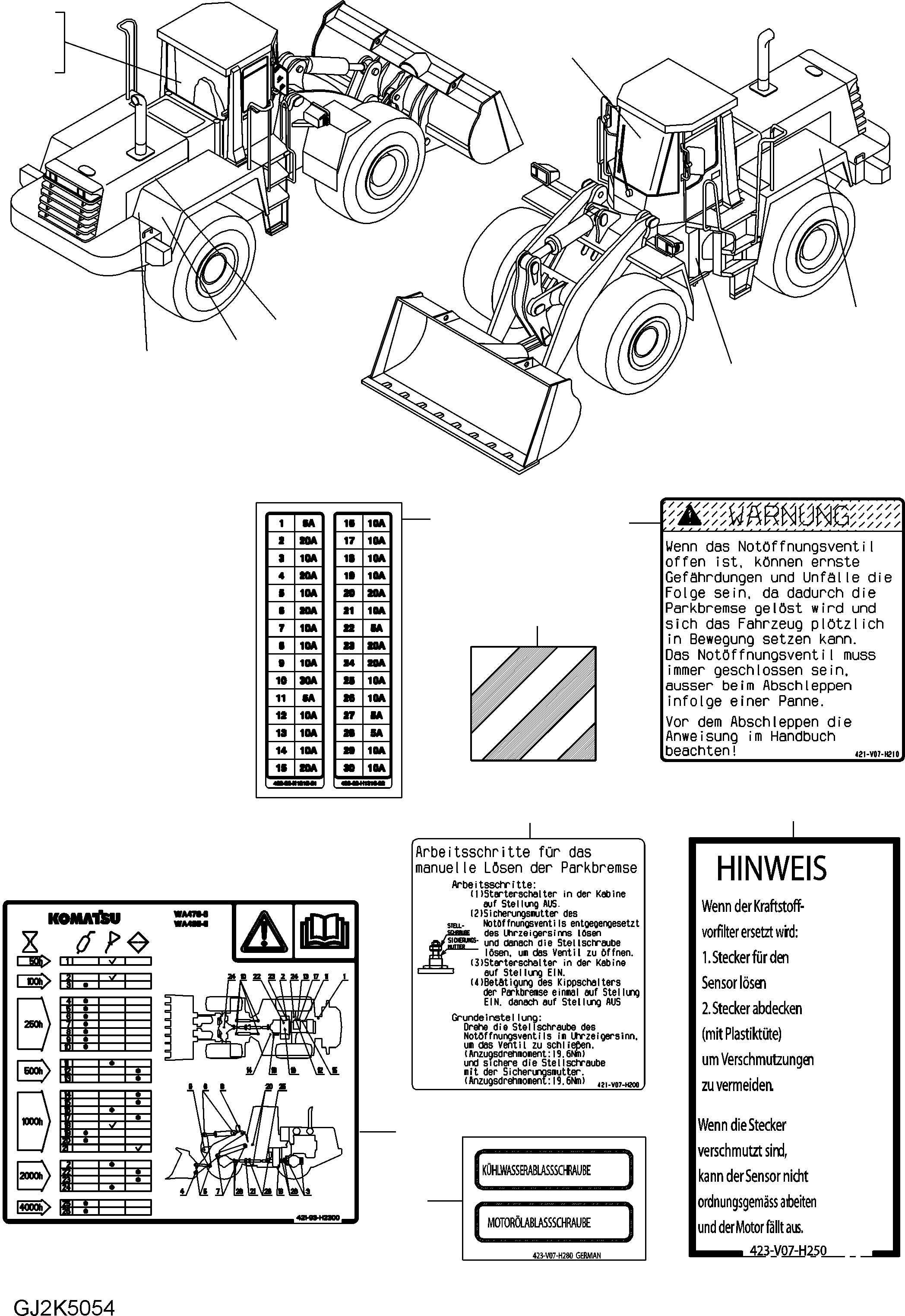 Табличка смазки 421-V07-H271 KOMATSU