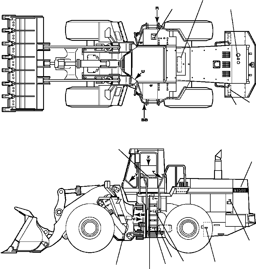 PRODUCT GRAPHIC, SERVICE CHART 425-V00-A151 KOMATSU