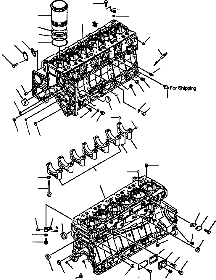 Блок цилиндров в сборе 6211-21-1102 KOMATSU
