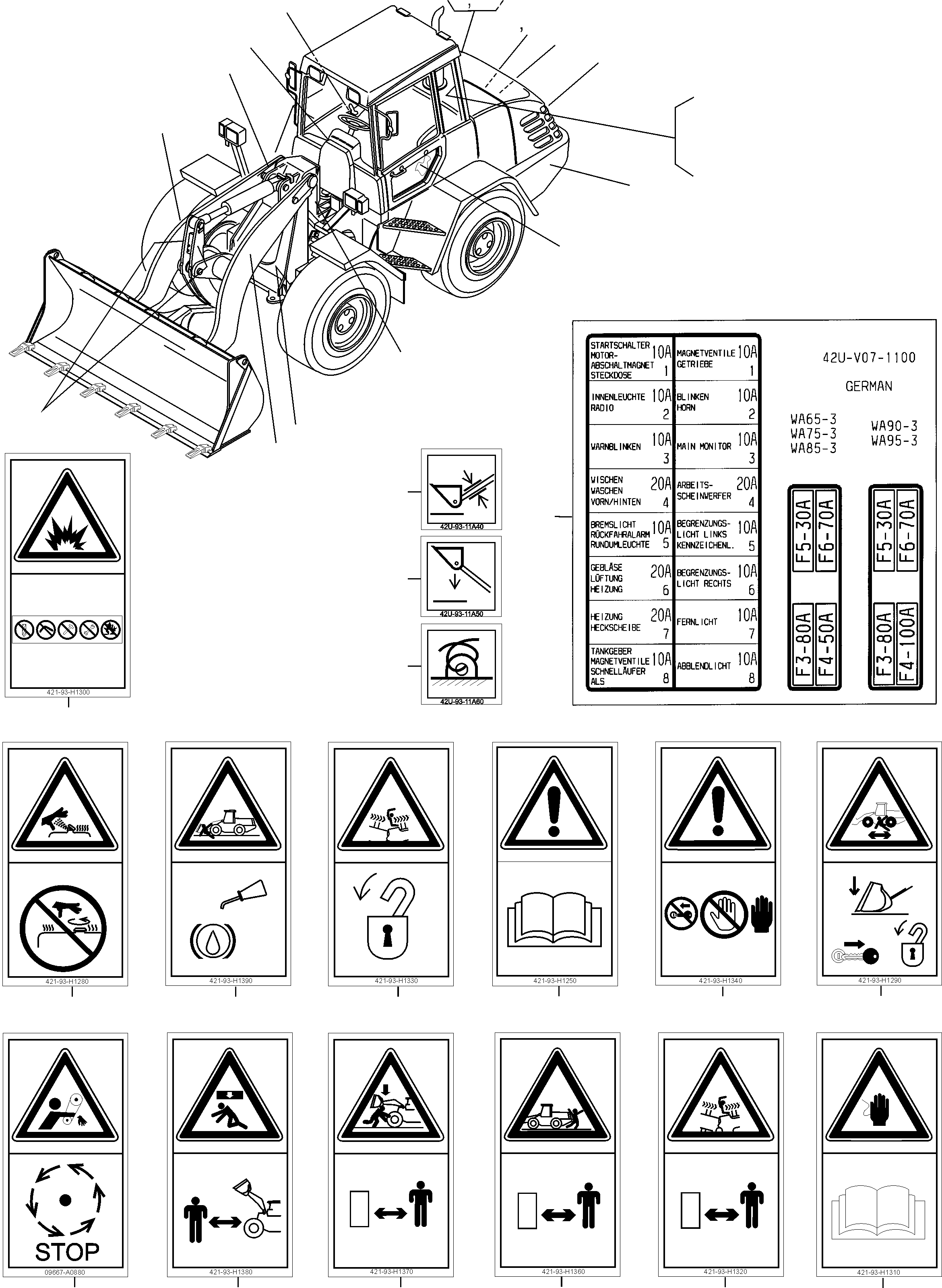 Наклейка 42U-93-11A50 KOMATSU
