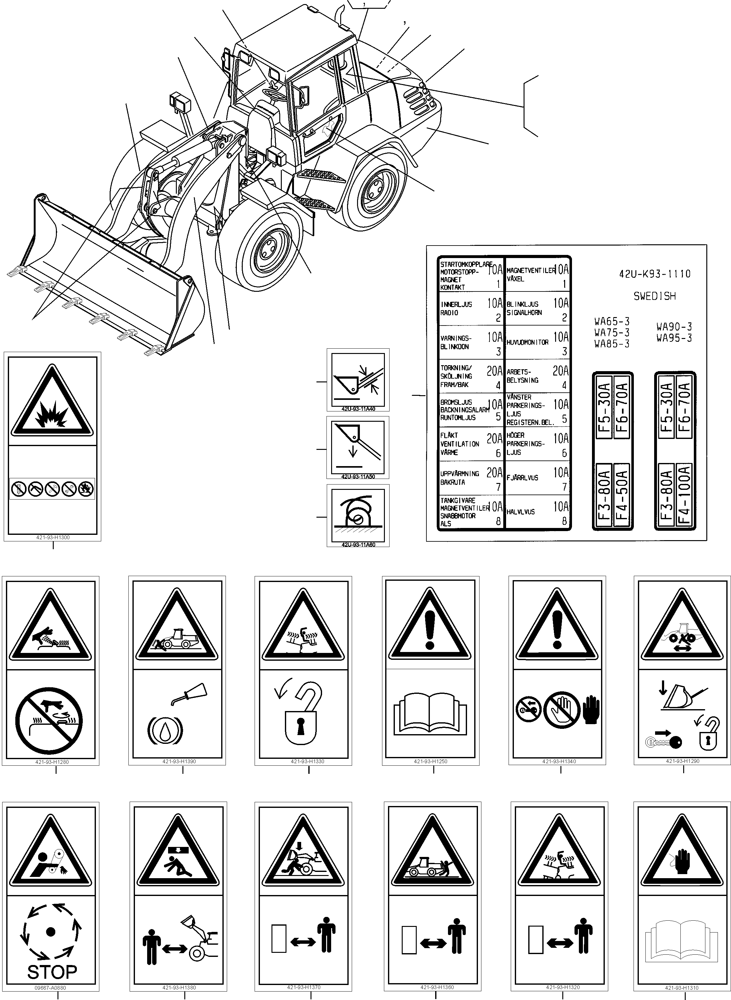 Наклейка 42U-K93-1110 KOMATSU