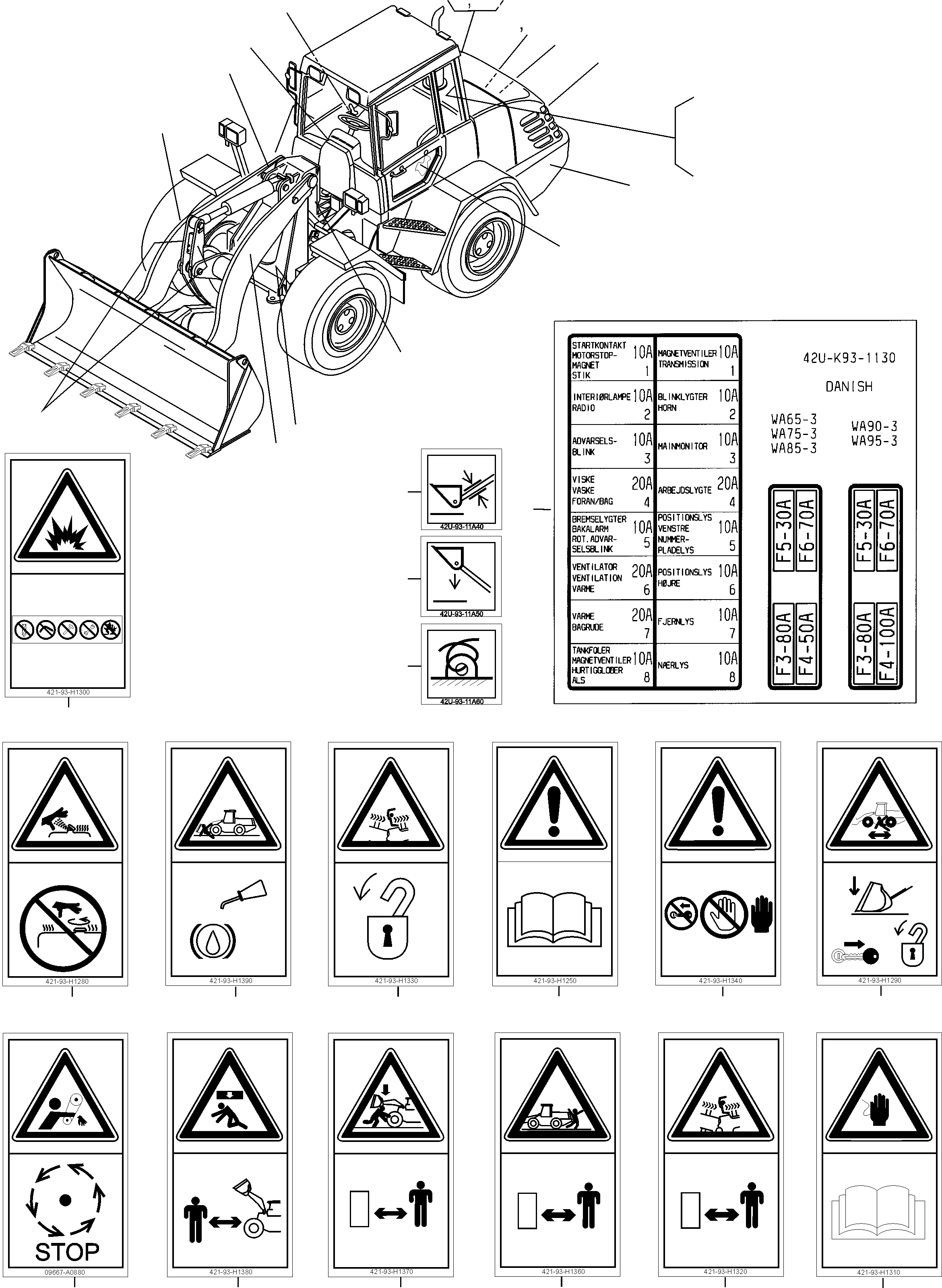 Наклейка 42U-K93-1130 KOMATSU