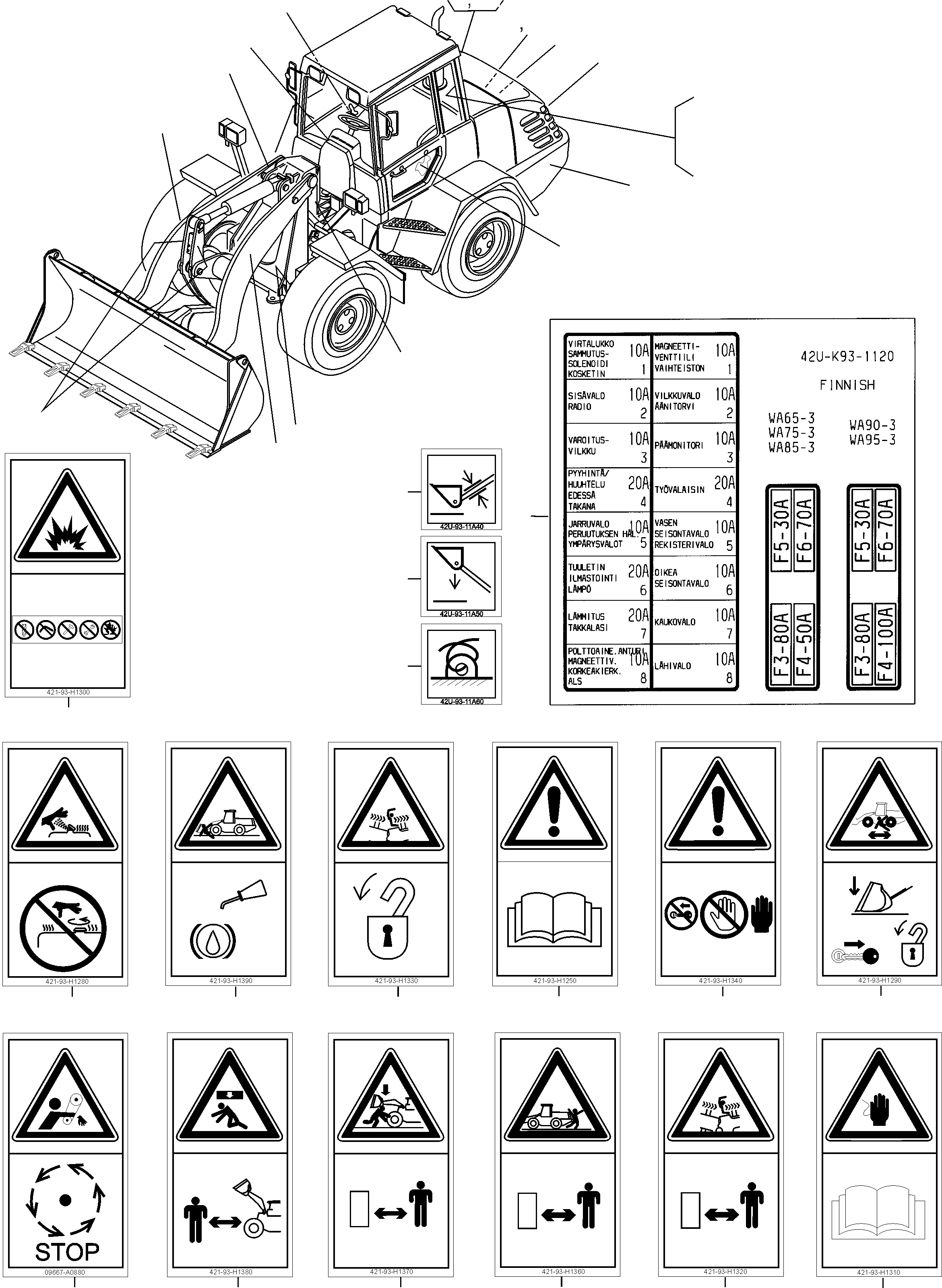 Наклейка 42U-K93-1120 KOMATSU
