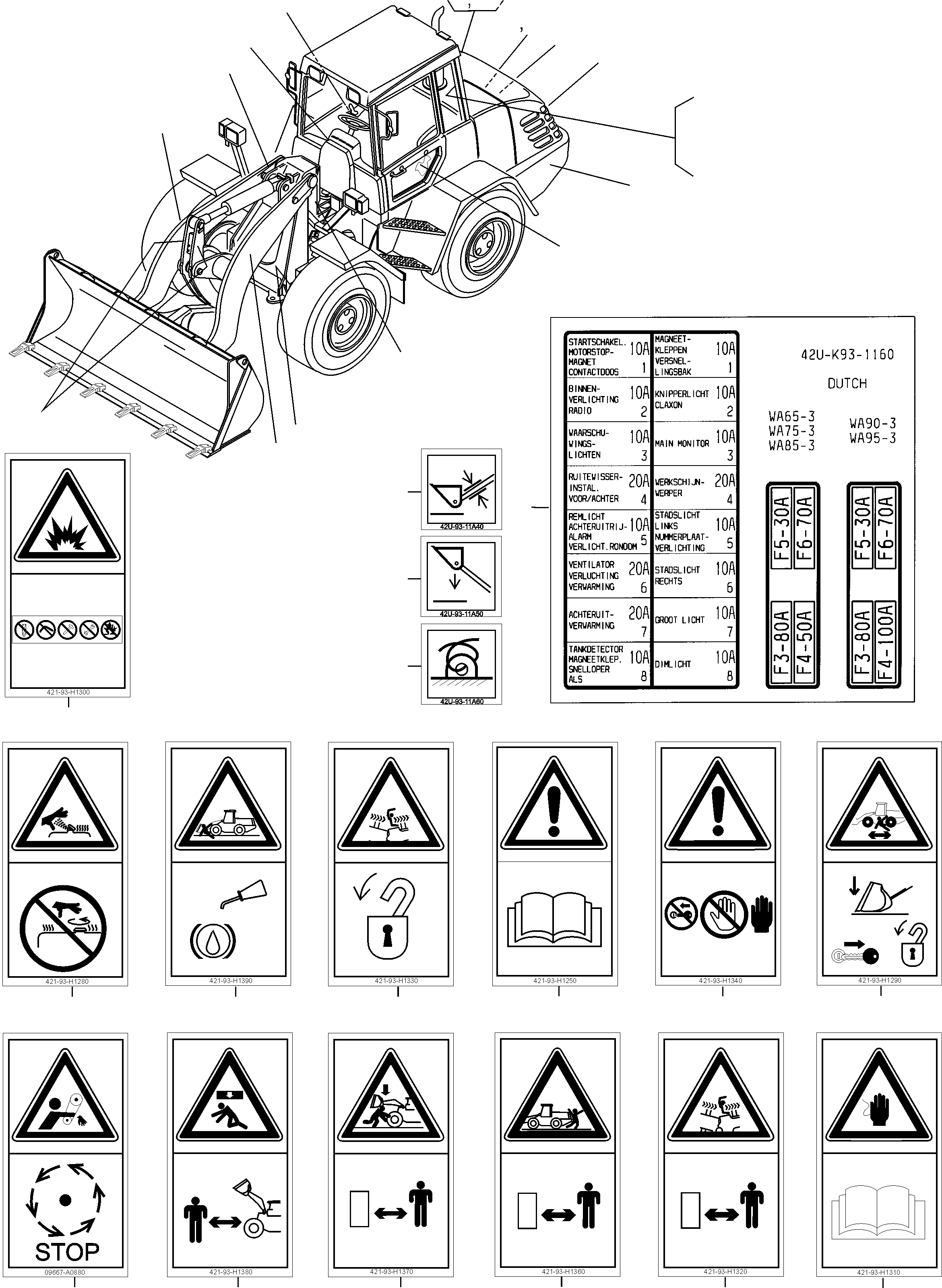 Наклейка 42U-K93-1160 KOMATSU