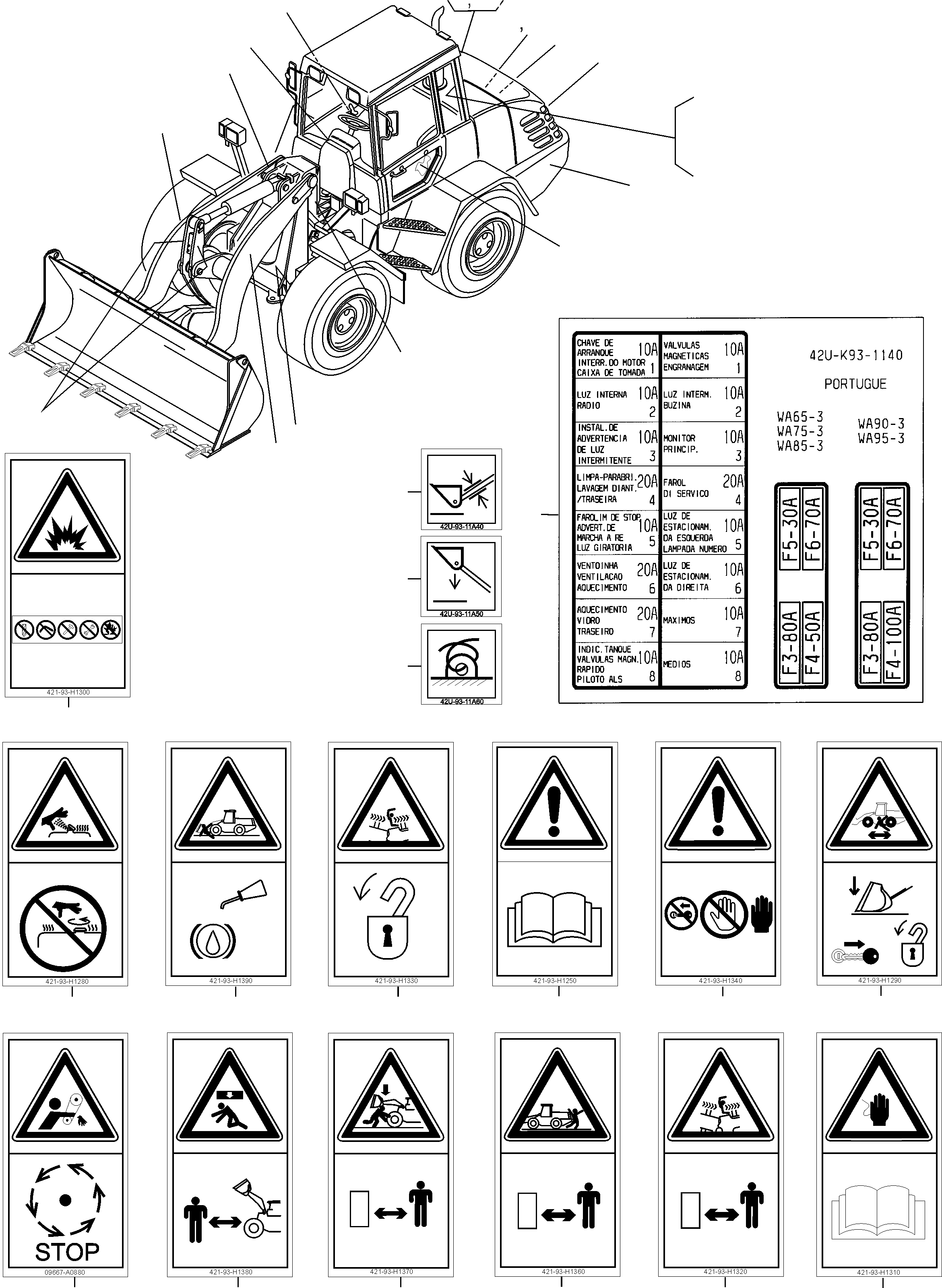 Наклейка 42U-K93-1140 KOMATSU
