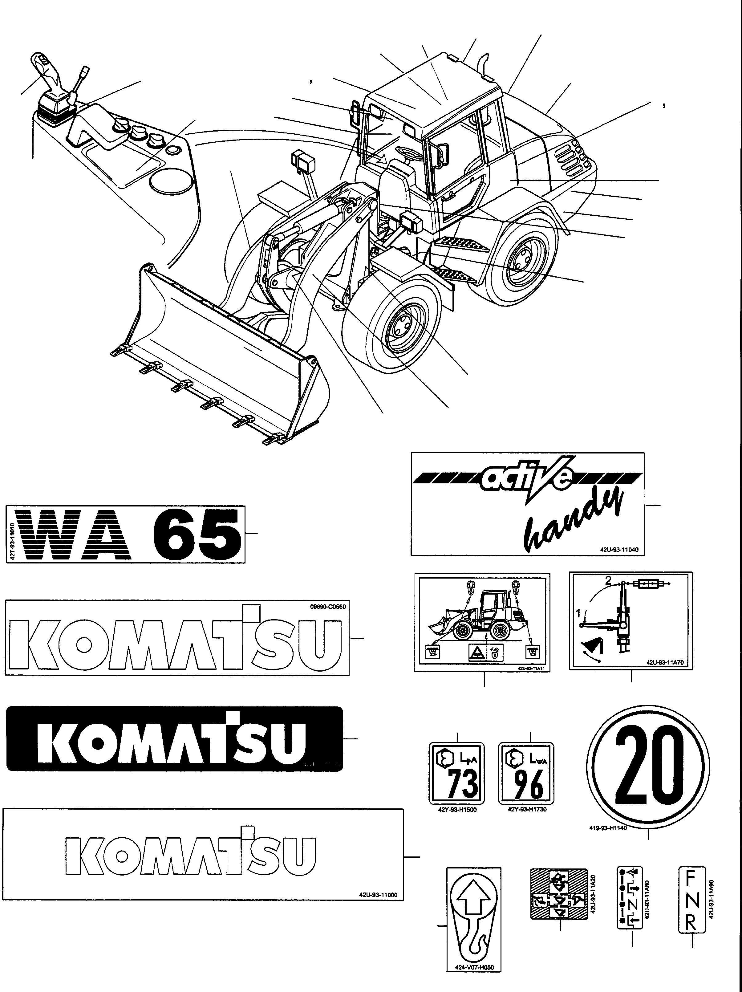 CHARACTERS 42U-93-11040 KOMATSU