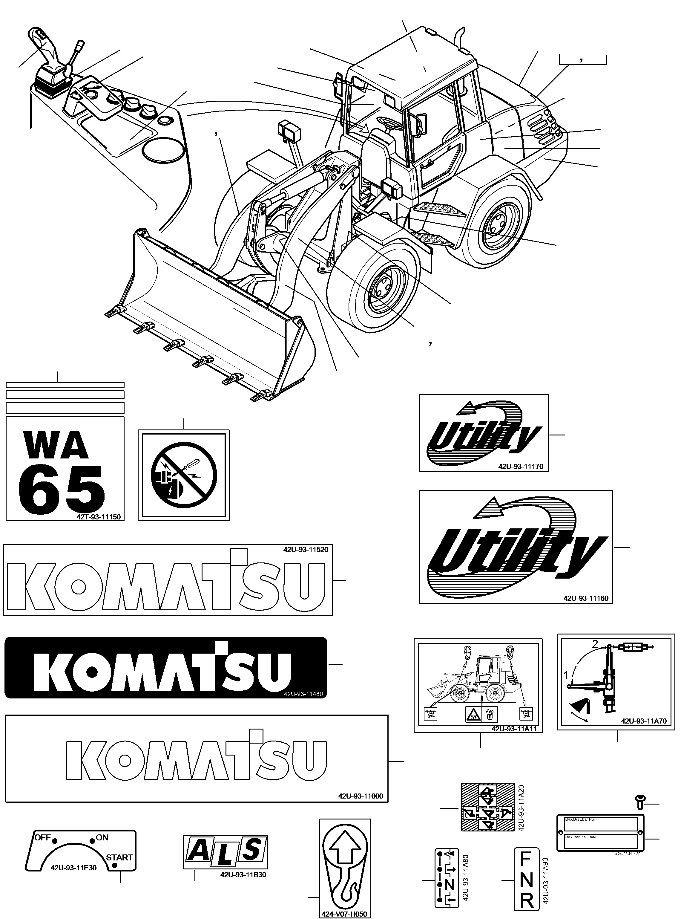 CHARACTERS 42U-93-11520 KOMATSU