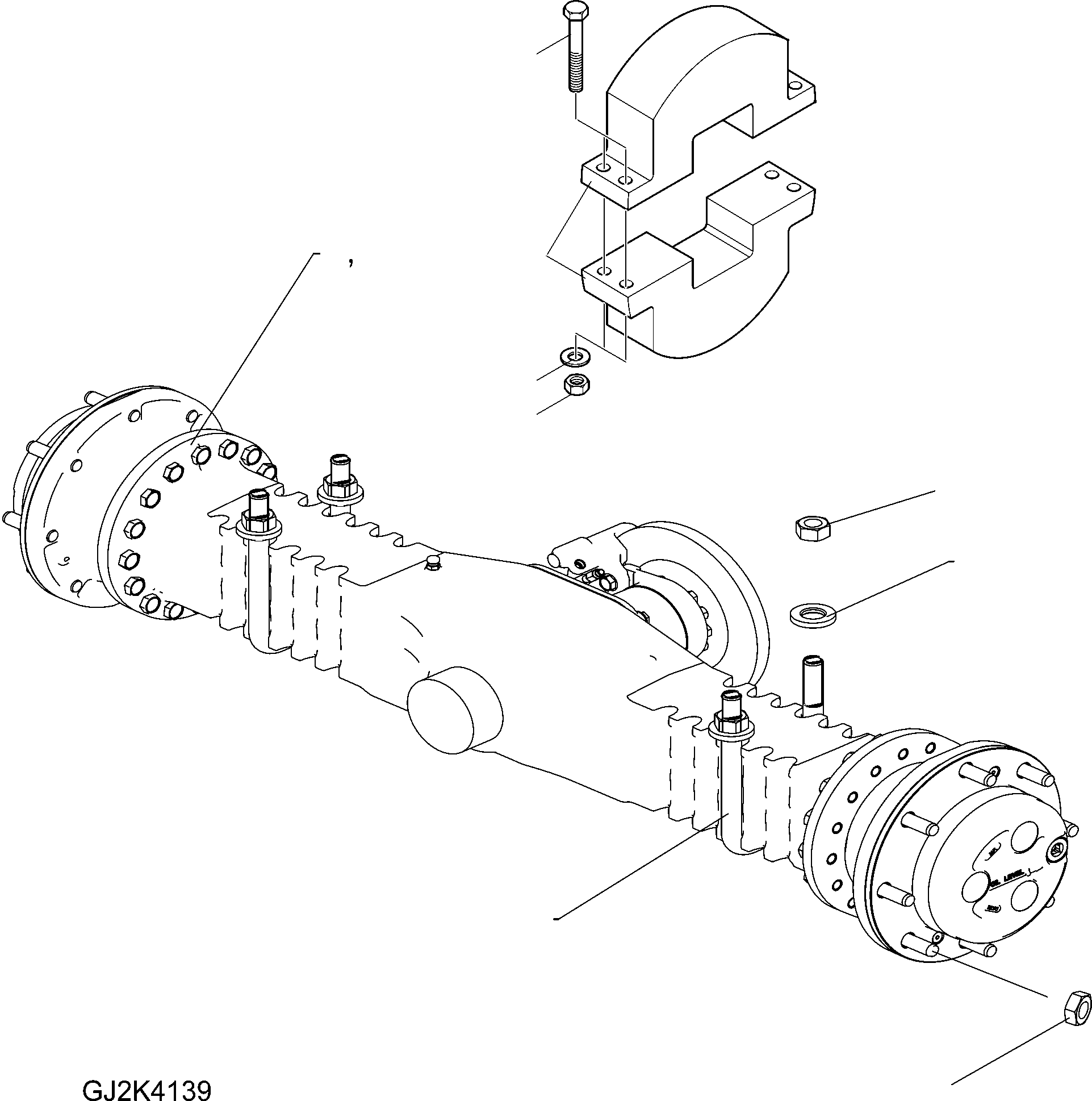 FRONT AXLE, (WITH 100% DIFF. LOCK) 42T-22-21110 KOMATSU