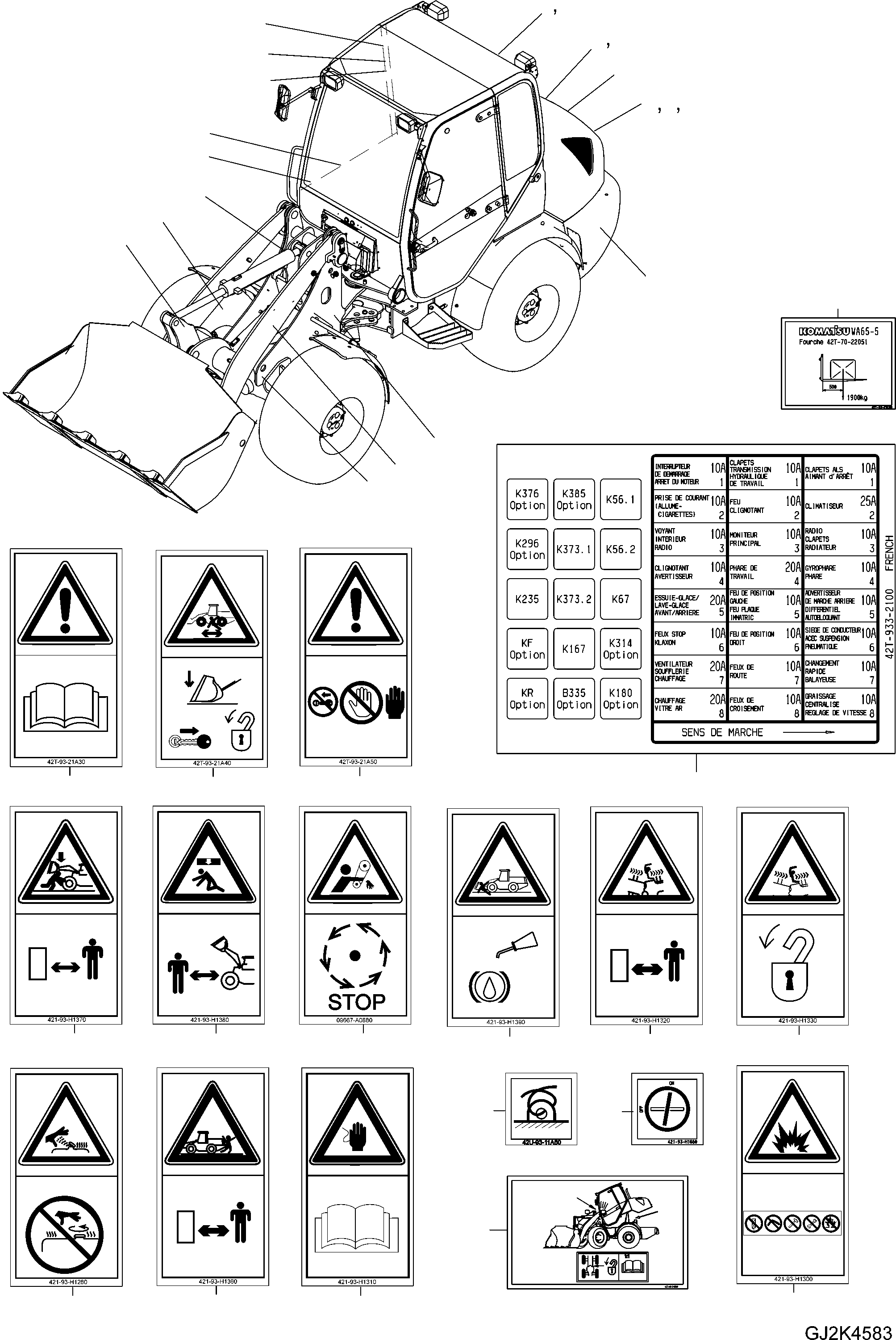 Наклейка 42T-93-21C80 KOMATSU