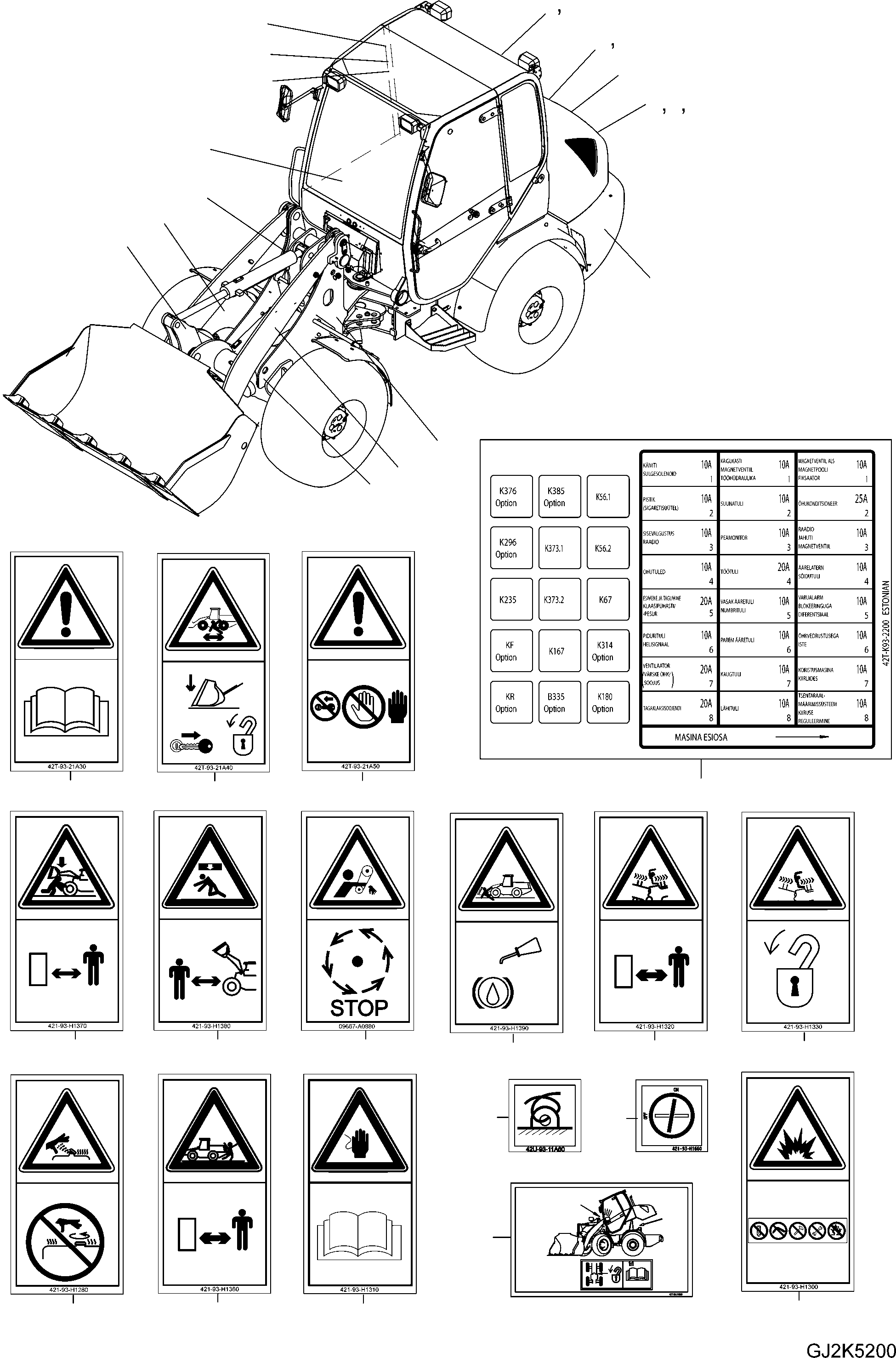 Наклейка 42T-K93-2200 KOMATSU