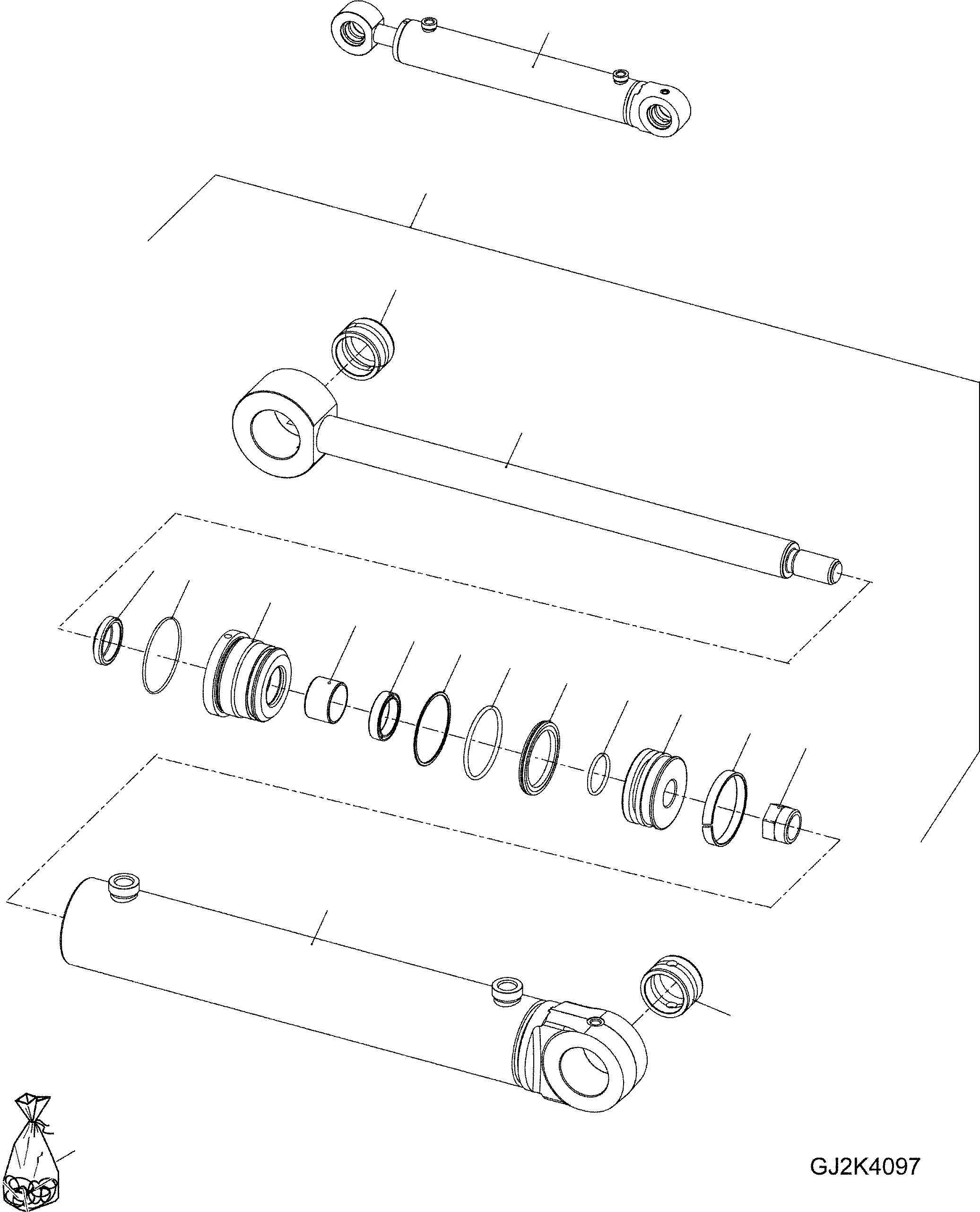 STEERING CYLINDER 42T-63-21010 KOMATSU