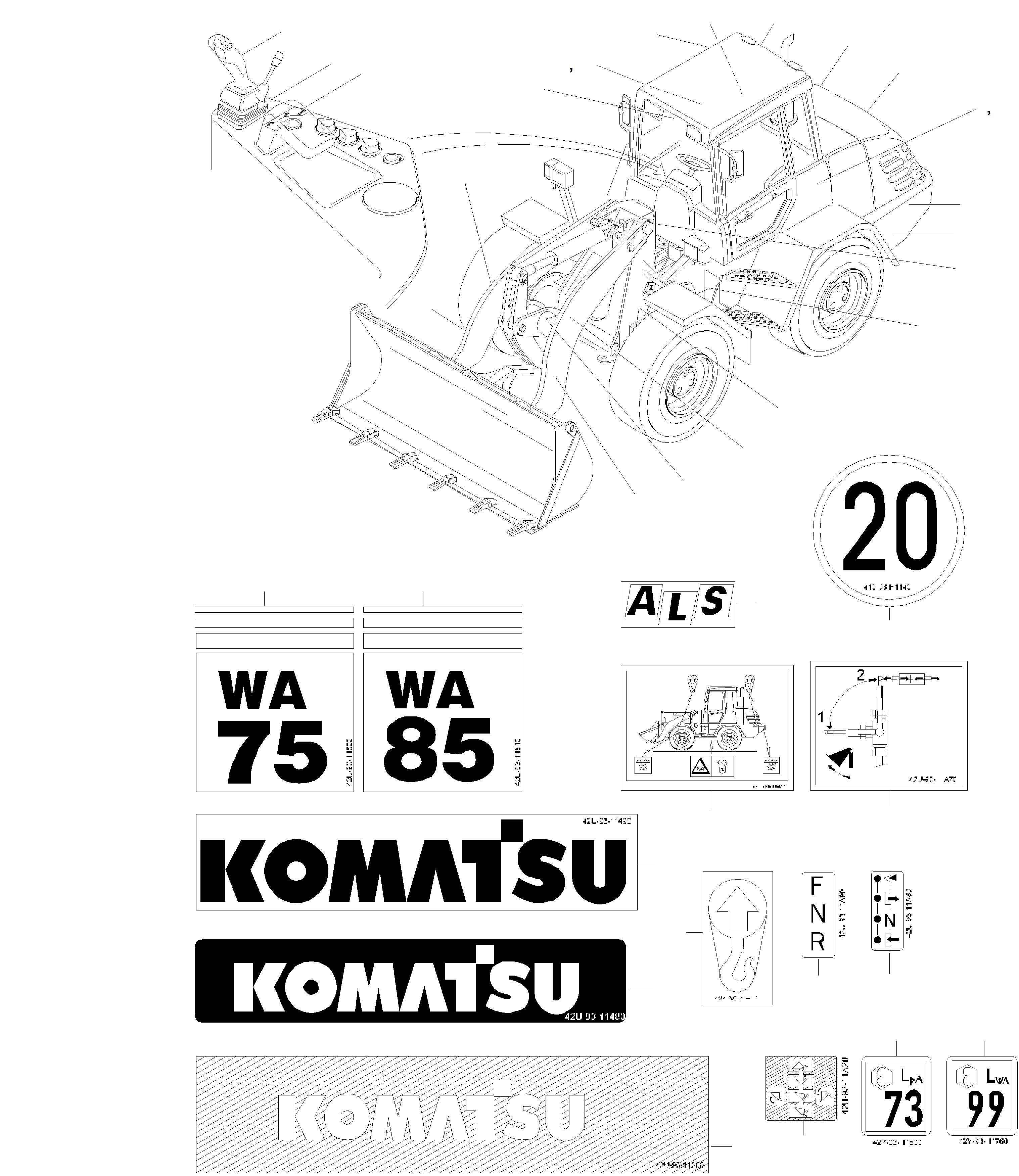 Табличка 42U-93-11510 KOMATSU