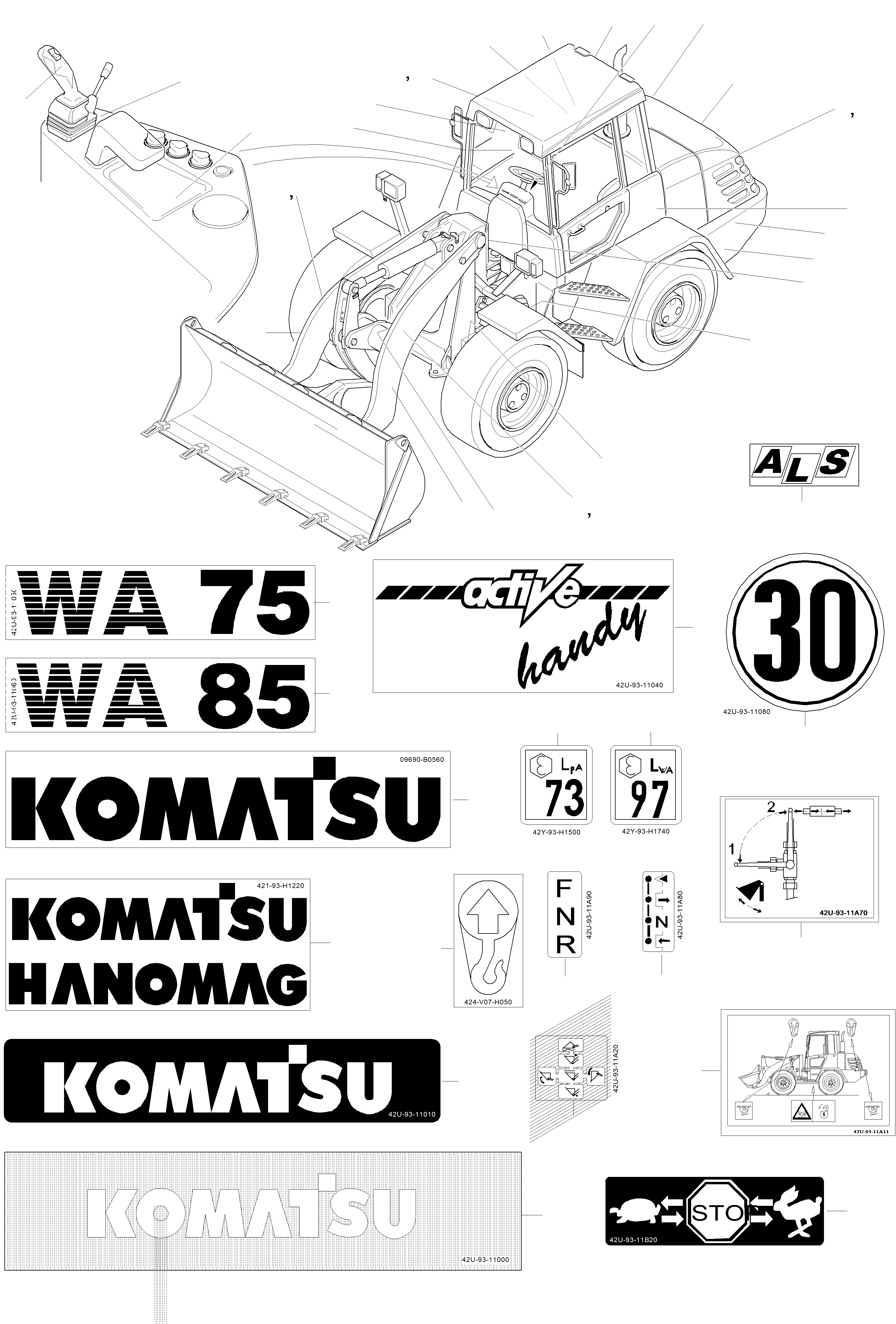 IDENTITY PLATE 42U-93-11050 KOMATSU