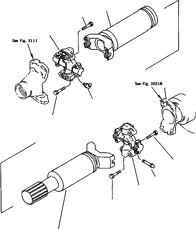 YOKE AND SHAFT ASSEMBLY 427-20-11520 KOMATSU