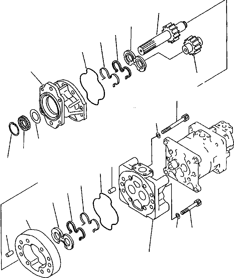 PUMP ASS'Y,(SAR4-112+3-100+1-32) 705-58-43010 KOMATSU