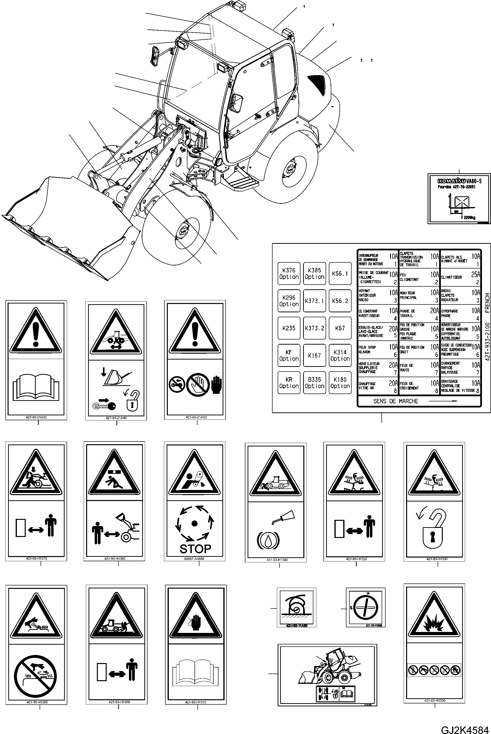 Наклейка 42U-93-21A50 KOMATSU