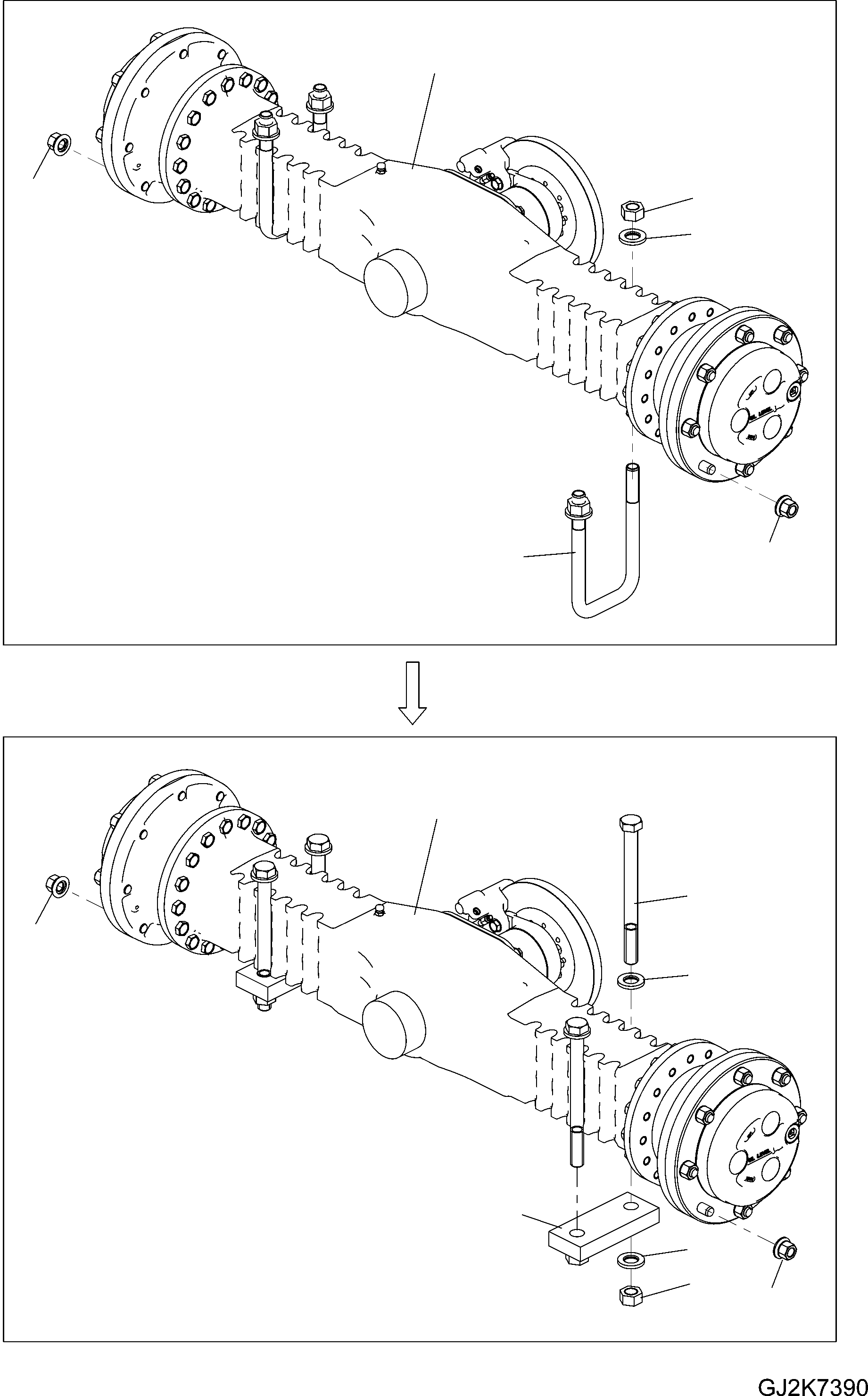 FRONT AXLE (42U-22-31010) KOMATSU