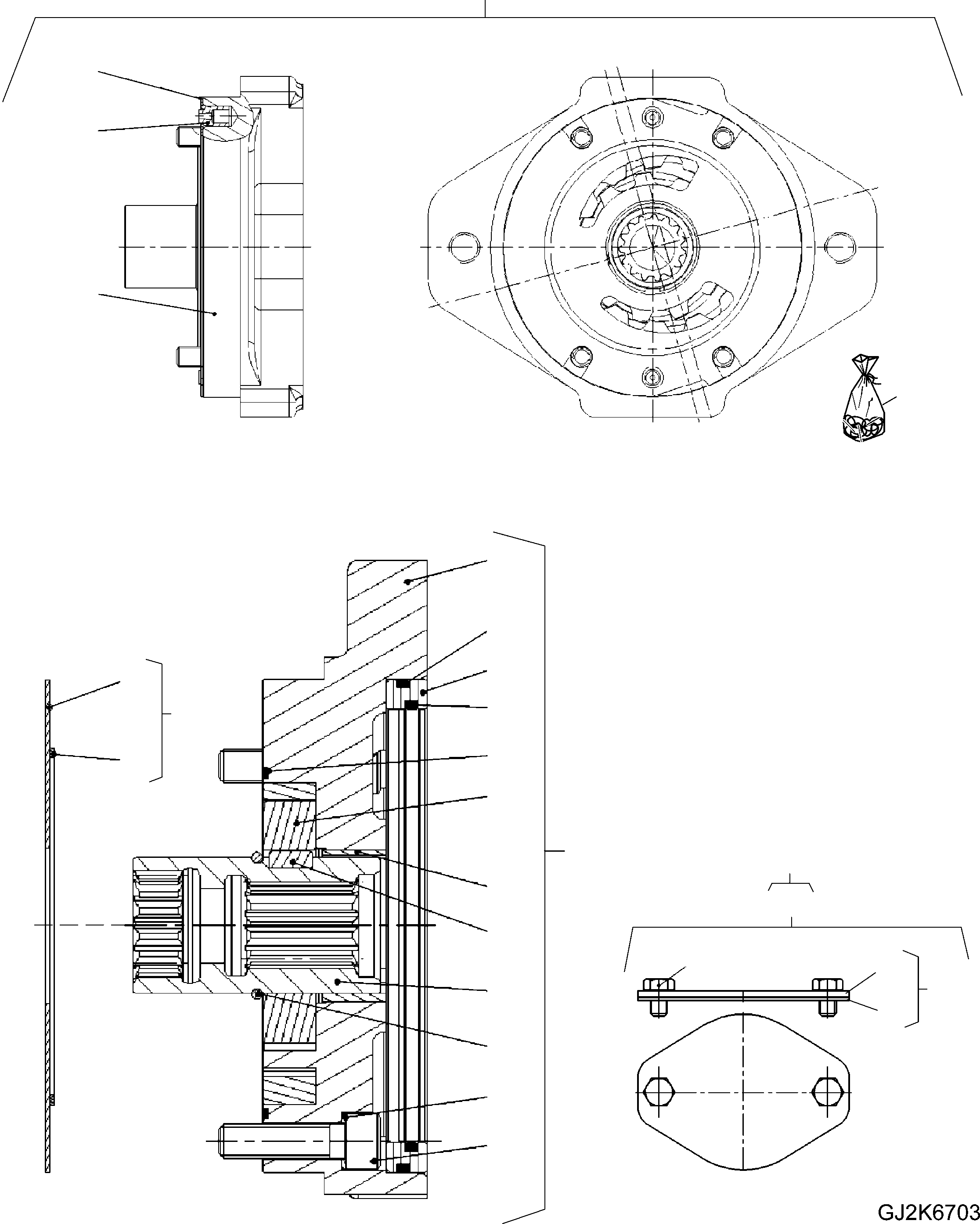 GEAR PUMP ASSEMBLY 42U-17-H0T08 KOMATSU