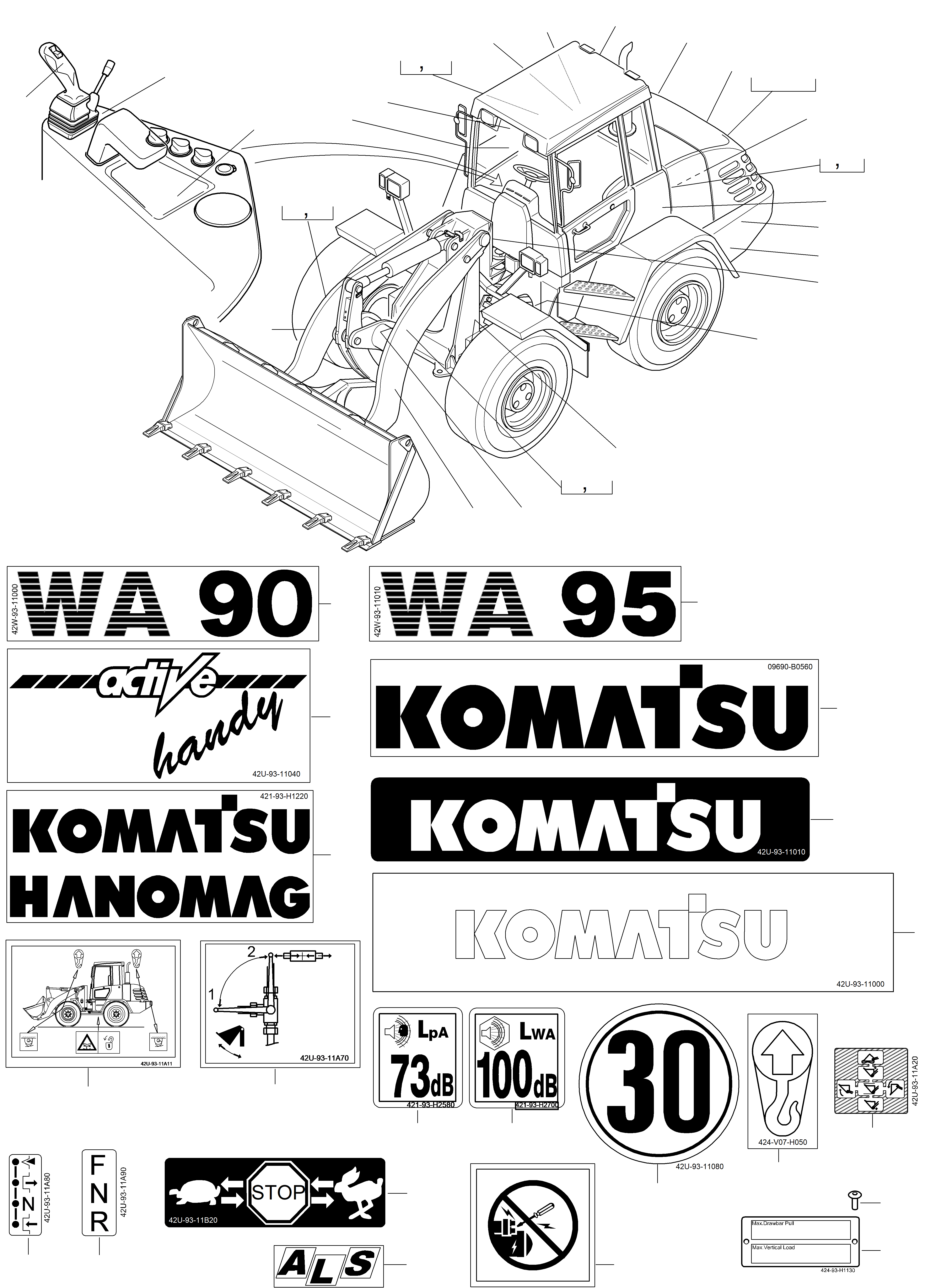 NOTE PLATE 421-93-H2700 KOMATSU