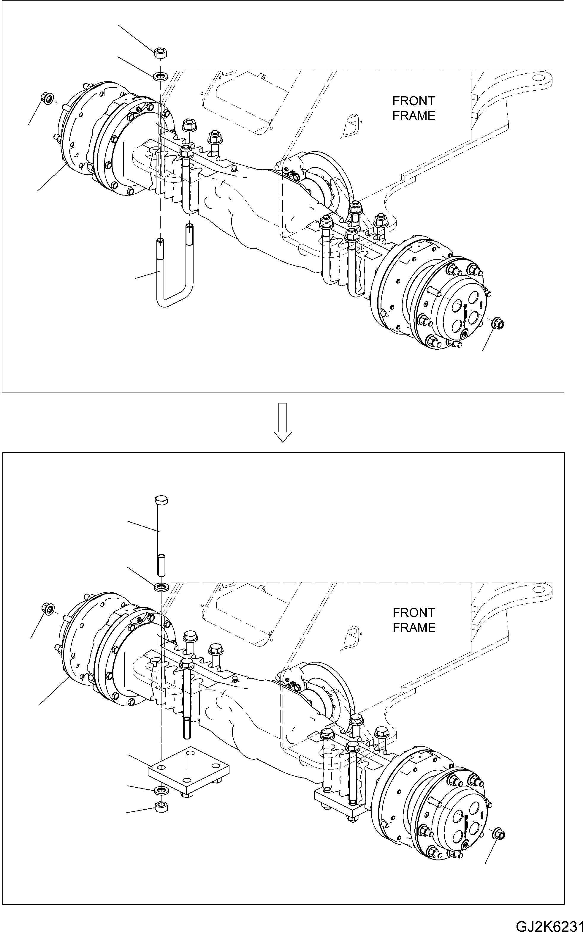 FRONT AXLE (42W-22-21200) KOMATSU