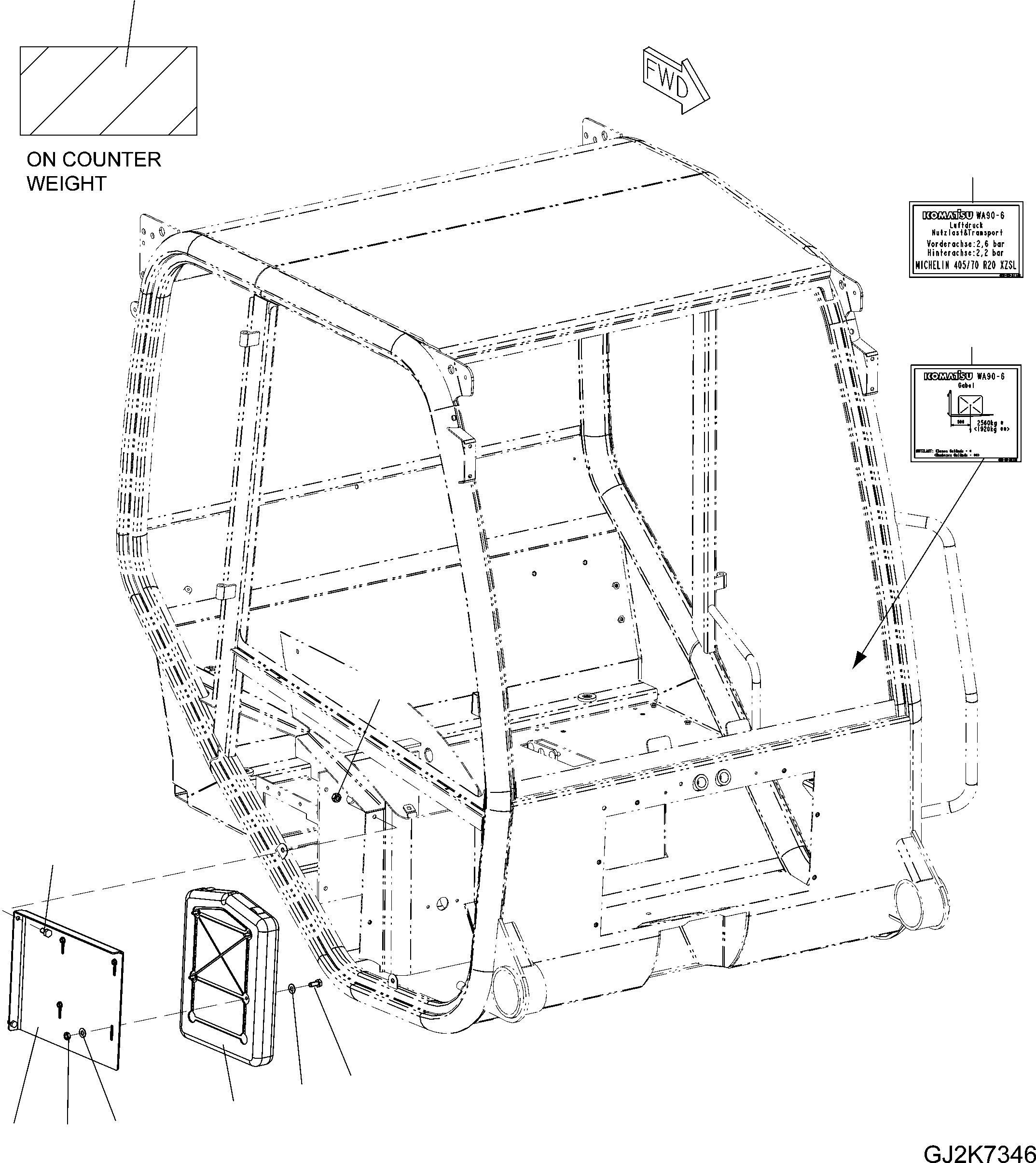 DECAL, TIRE PRESSURE 42W-93-31140 KOMATSU