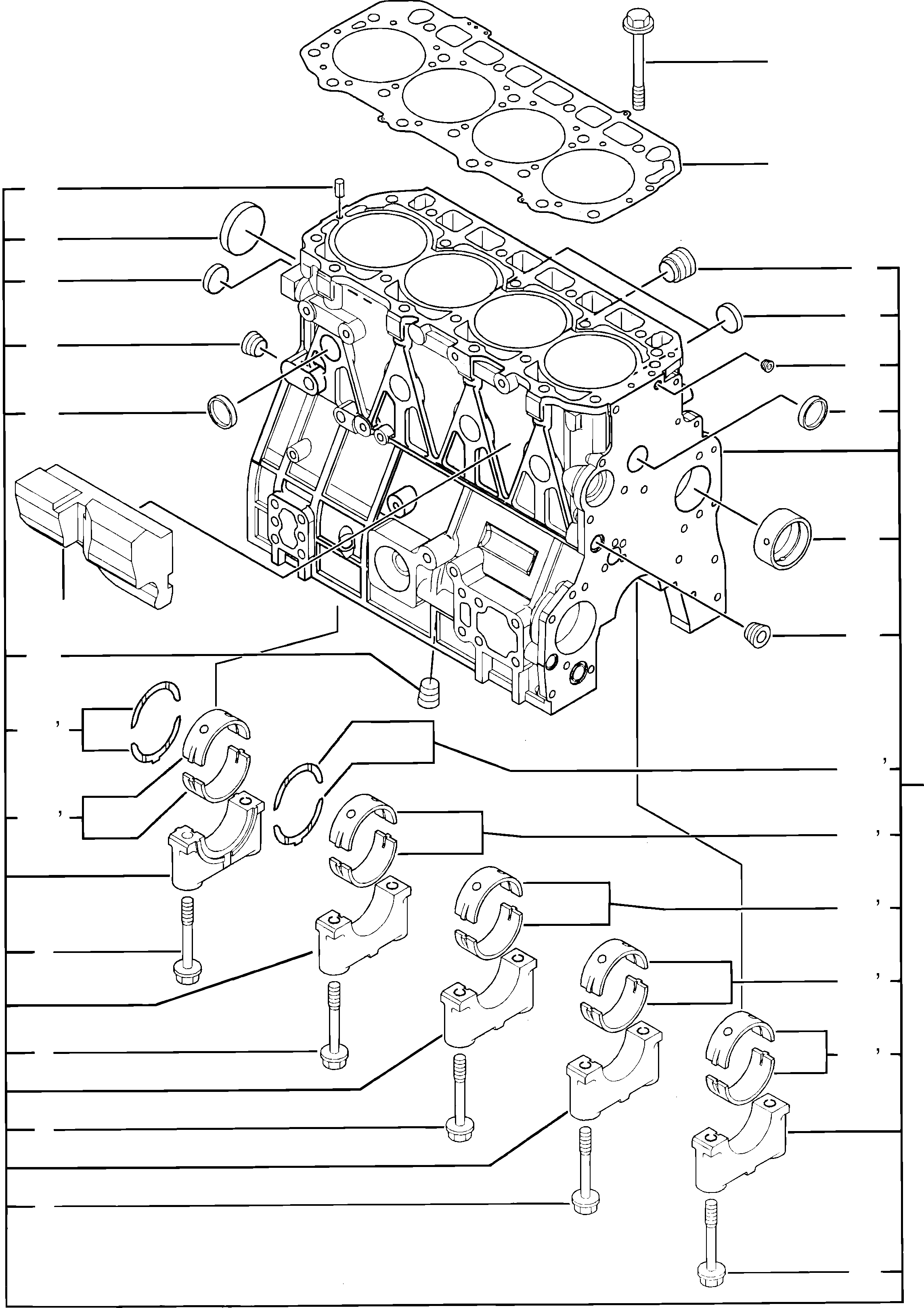 Блок цилиндров YM729940-01560 KOMATSU