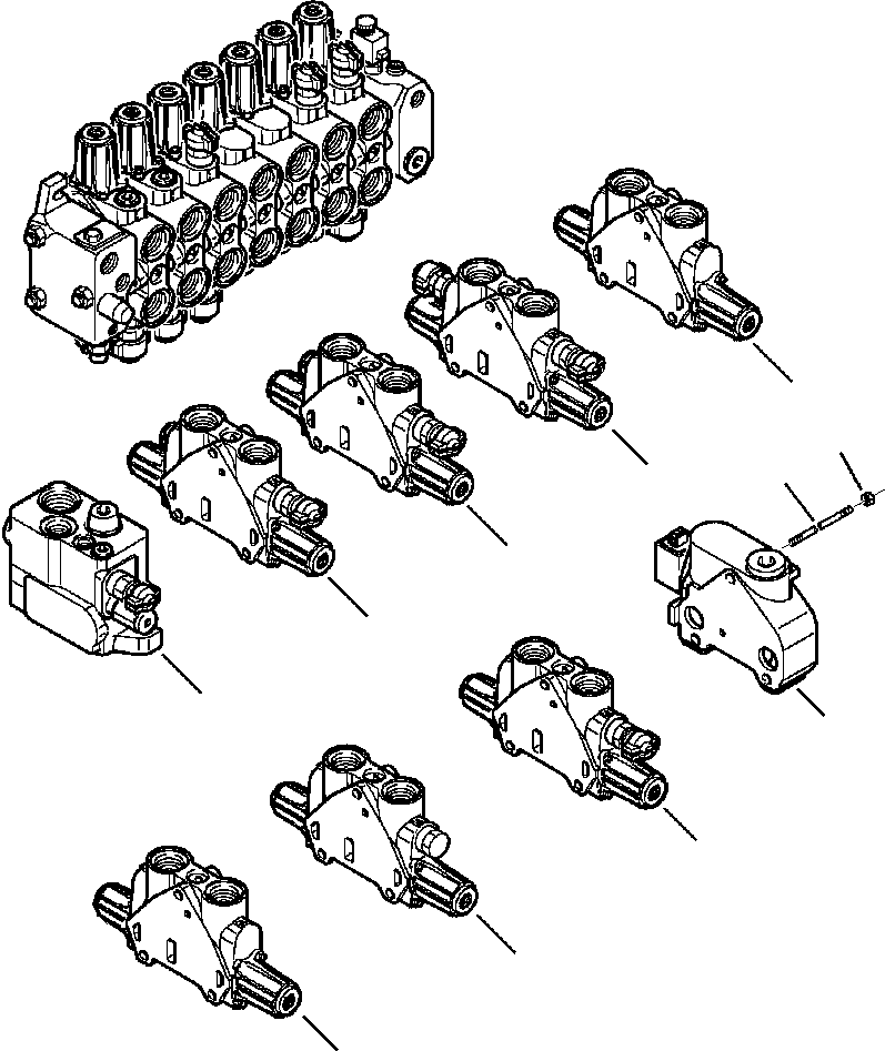 VALVE, 7 SECTION 844020355 KOMATSU