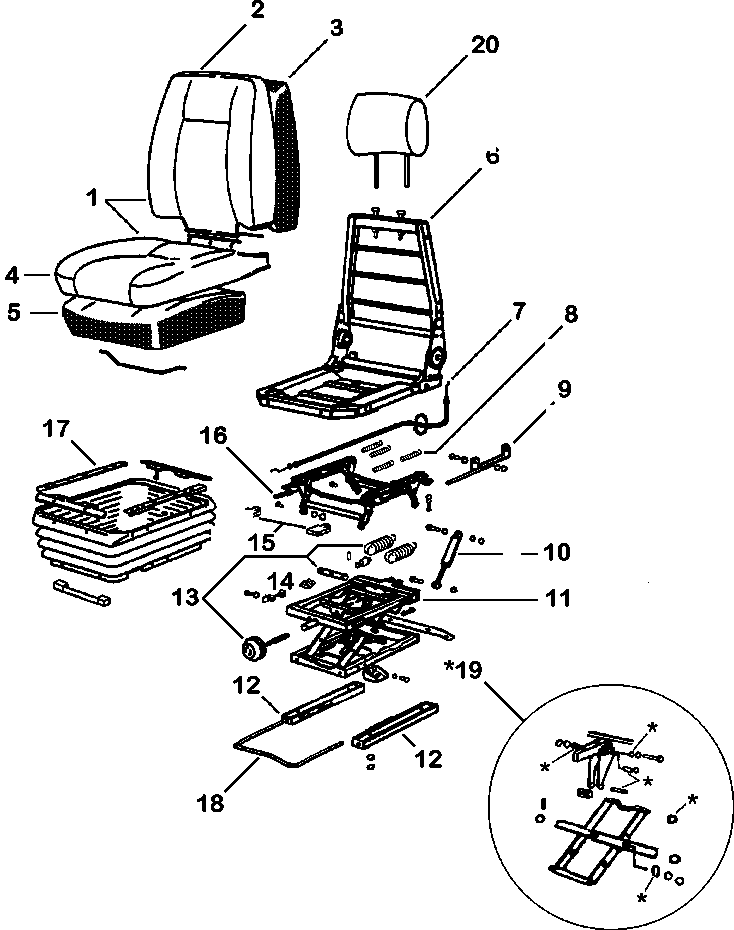 SEAT ASSEMBLY, OPERATOR'S 20Y-57-28000 KOMATSU
