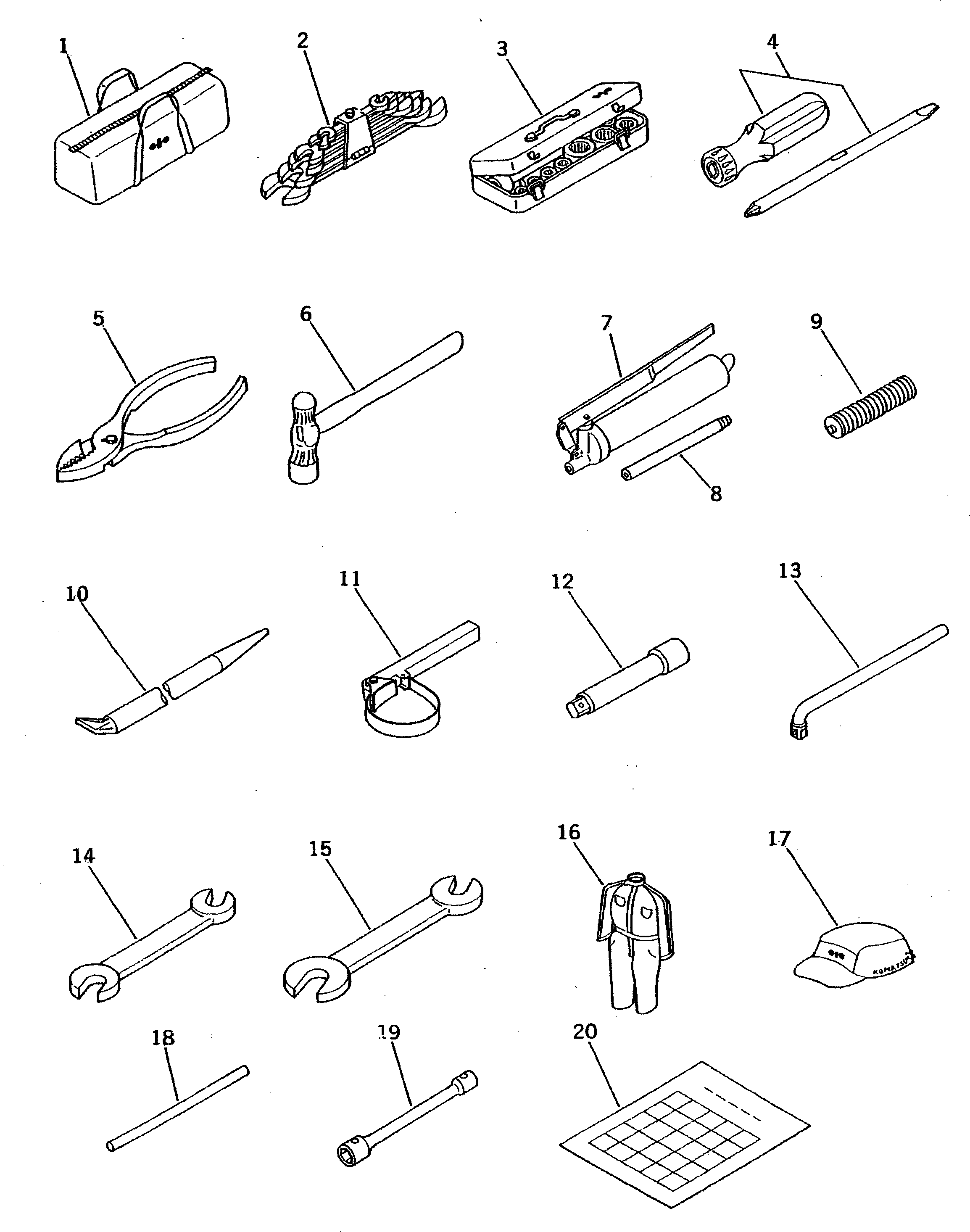 SOCKET WRENCH SET \0\09020-10285 KOMATSU