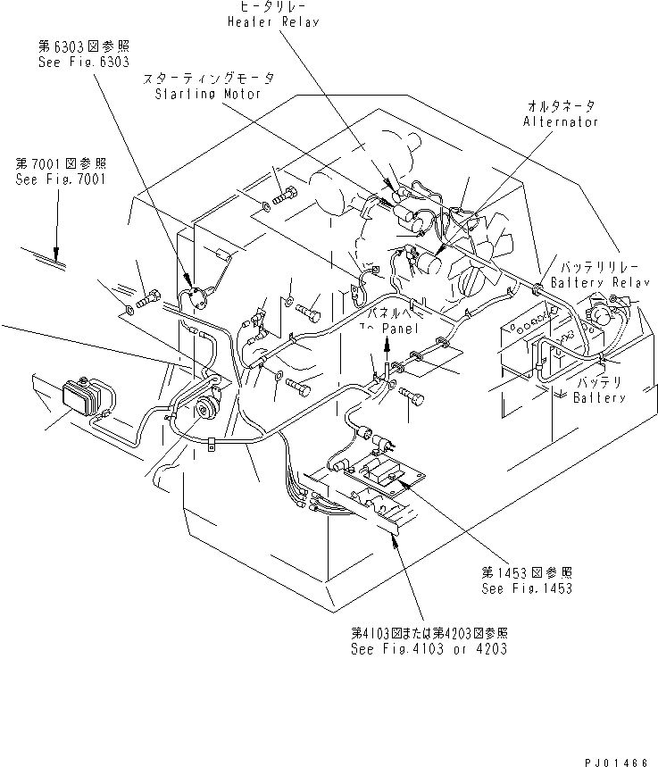 WIRE ASS'Y,(WITHOUT SWING MECHA. BRAKE) 201-06-51110 KOMATSU