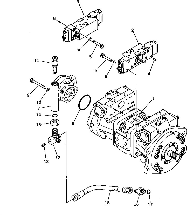 PUMP ASS'Y,(HPV35+35) 708-21-01040 KOMATSU