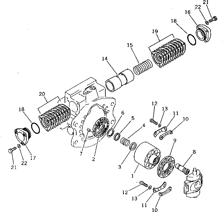 PUMP ASS'Y,(HPV 35+35) (708-21-01032) KOMATSU