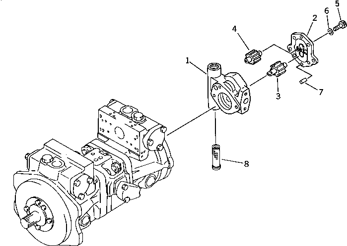 GEAR PUMP ASS'Y,(BAR 16) 704-24-24401 KOMATSU