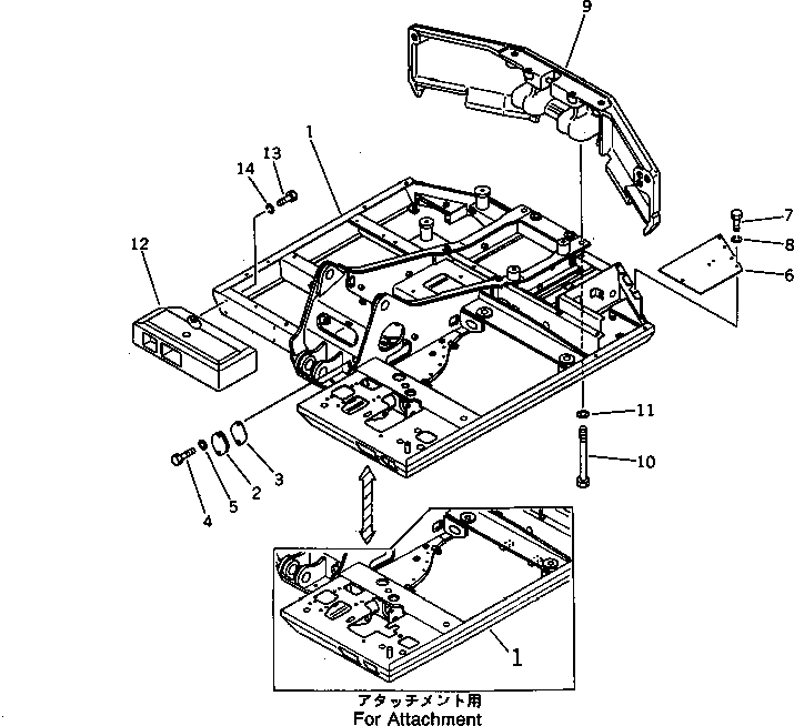 REVOLVING FRAME A.,(FOR ATTACHMENT) 20B-973-3441 KOMATSU