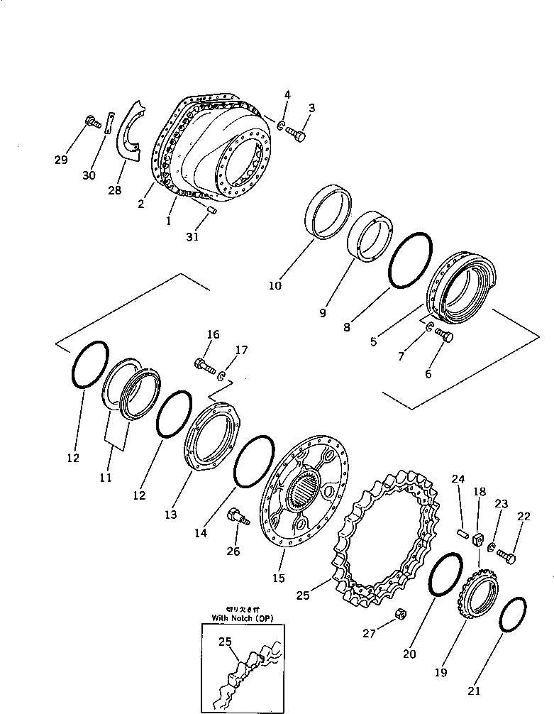 CASE,FINAL DRIVE¤ L.H. 14G-27-12110 KOMATSU