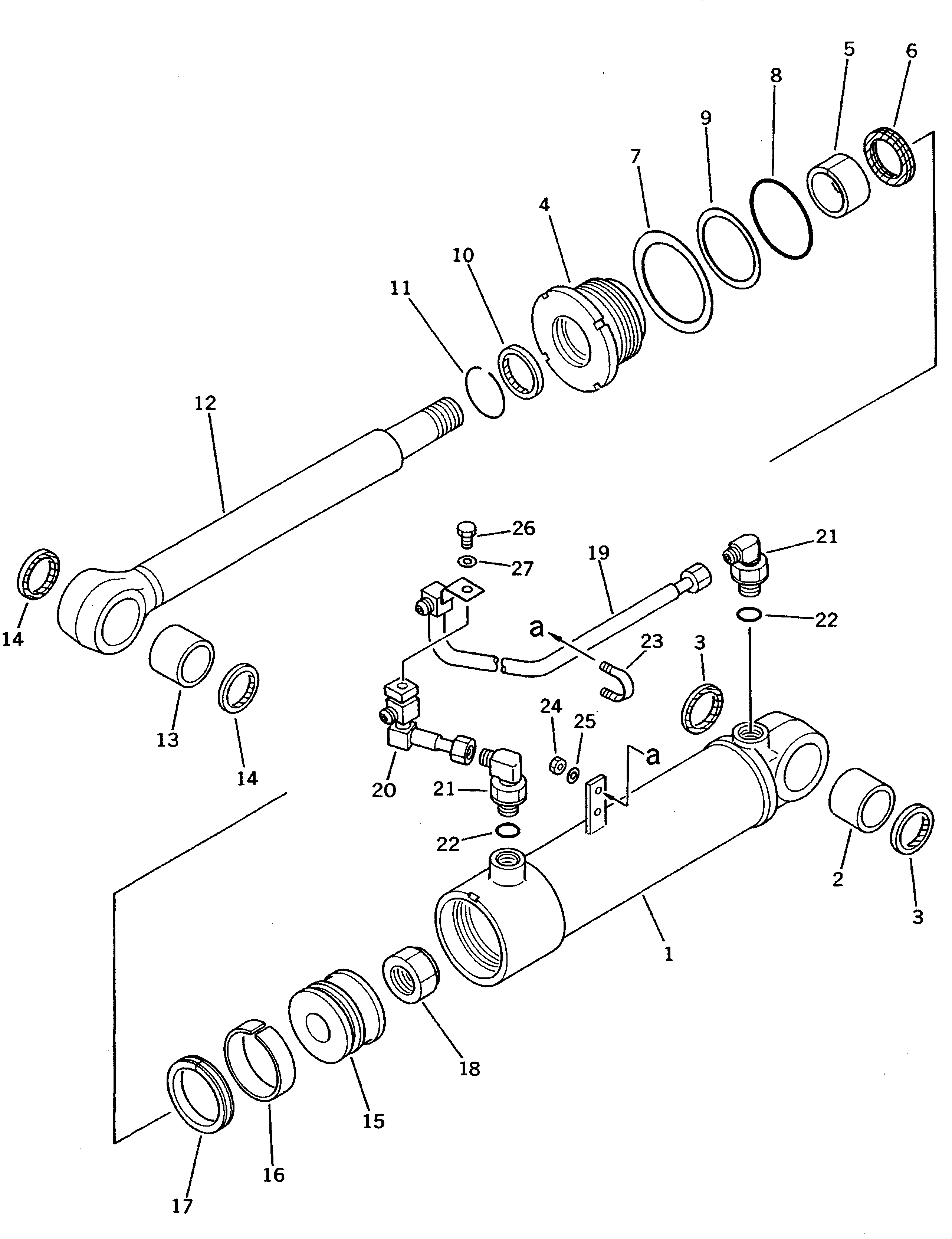 CYLINDER ASS'Y,HITCH, R.H. 113-63-49600 KOMATSU
