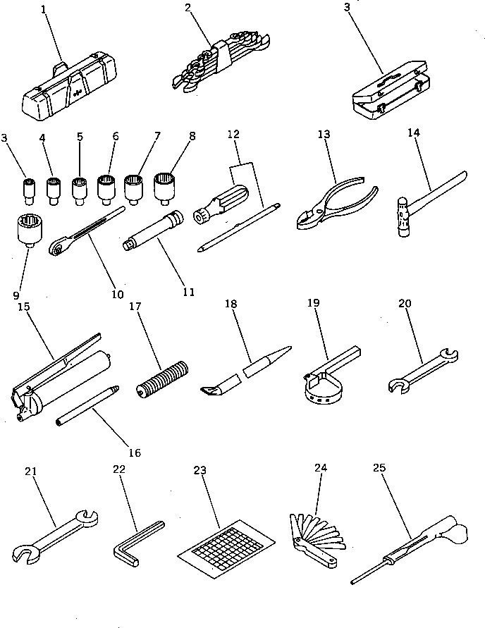 TABLE,TOOL 203-98-41150 KOMATSU