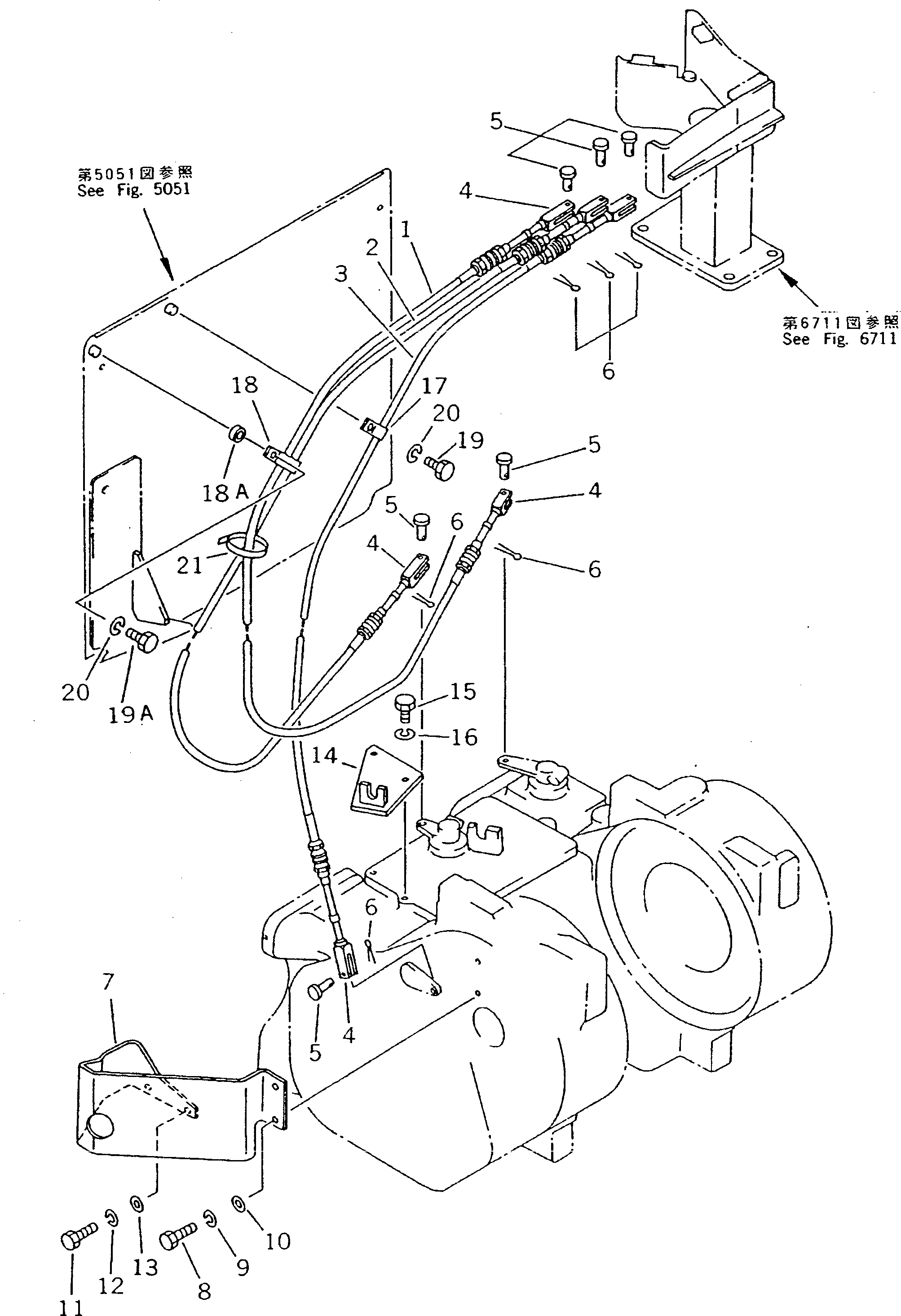 CABLE,(FOR BRAKE) 101-961-5140 KOMATSU