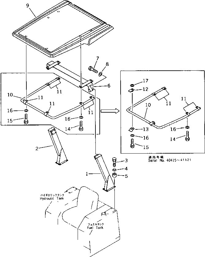 POLE,R.H. 103-Y06-1122 KOMATSU