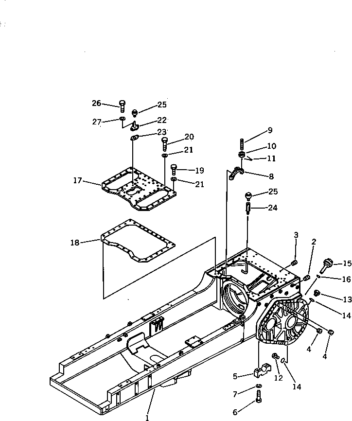 CASE AND FRAME,(FOR HINGED TYPE UNDER GUARD) 144-21-51550 KOMATSU