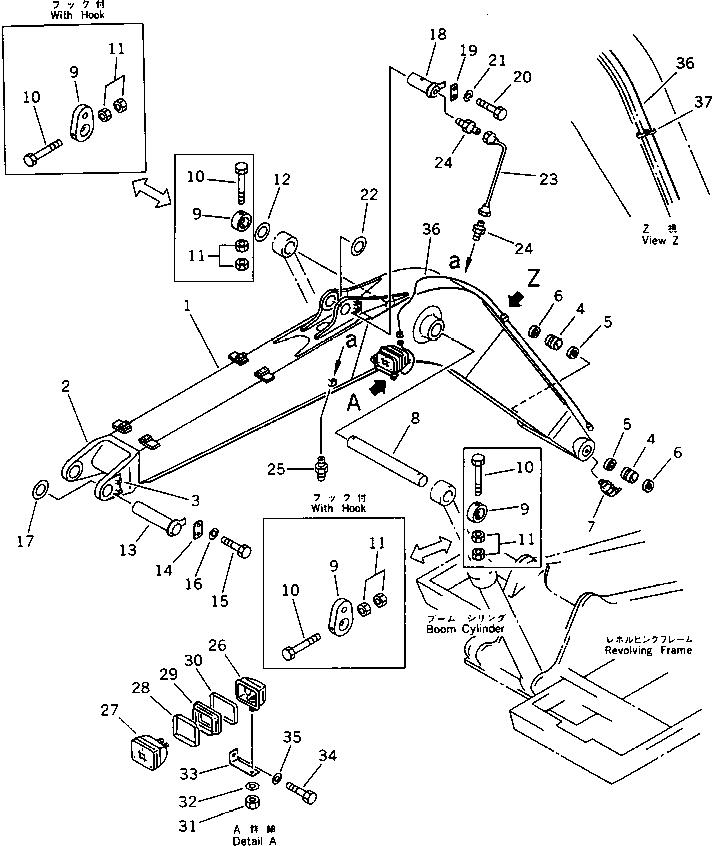 BOLT,(WITH HOOK) 01019-11680 KOMATSU