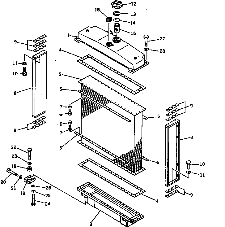 RADIATOR ASS'Y,(WITH MAIN CLUTCH COOLER) (D60P) 144-03-00350 KOMATSU