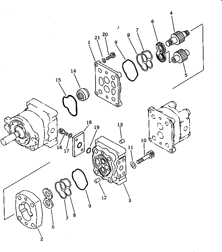 PUMP ASS'Y,(SBR10+10+8) (705-41-08050) KOMATSU