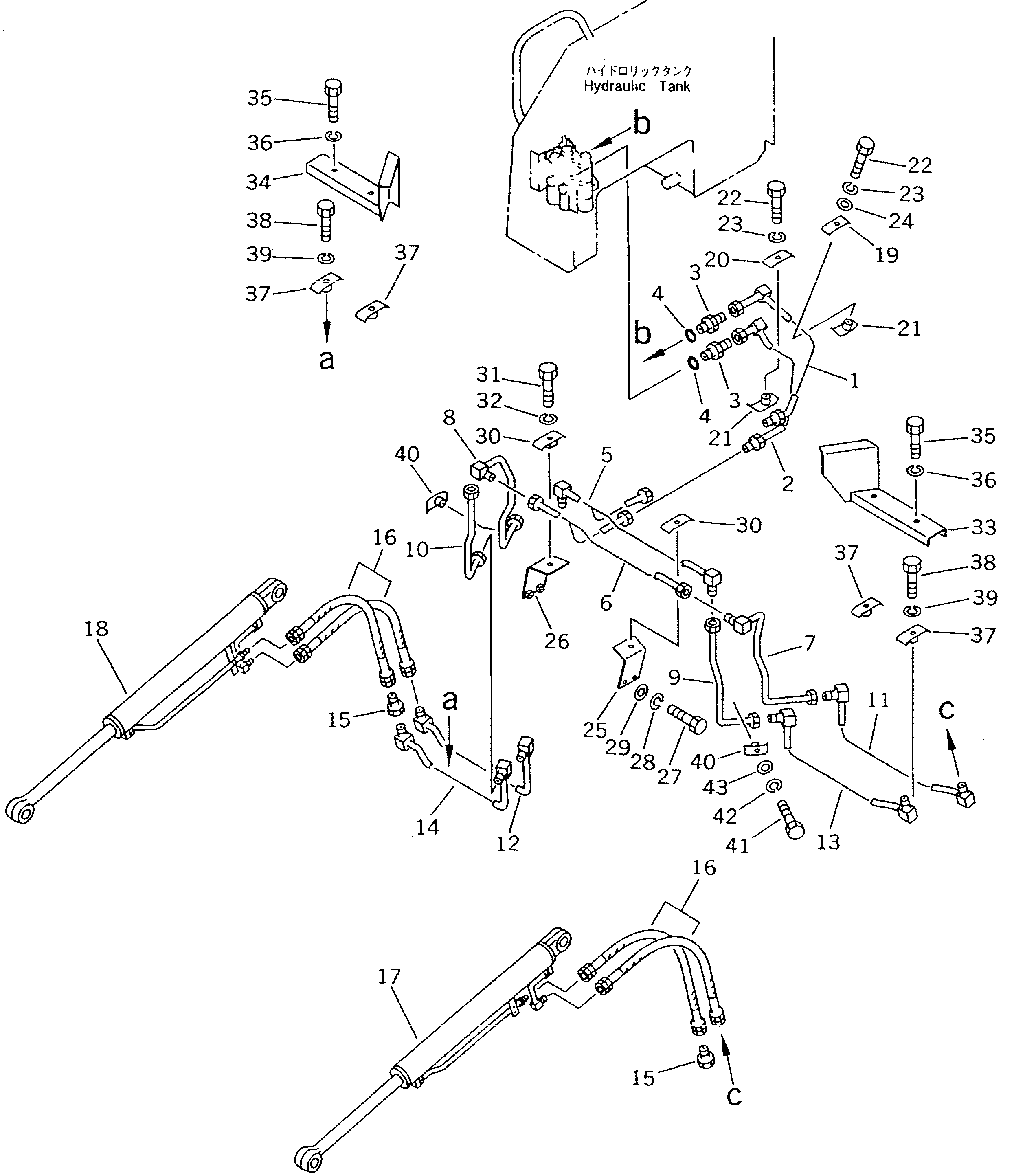 CYLINDER GROUP,LIFT, L.H. (101-63-X2080) KOMATSU