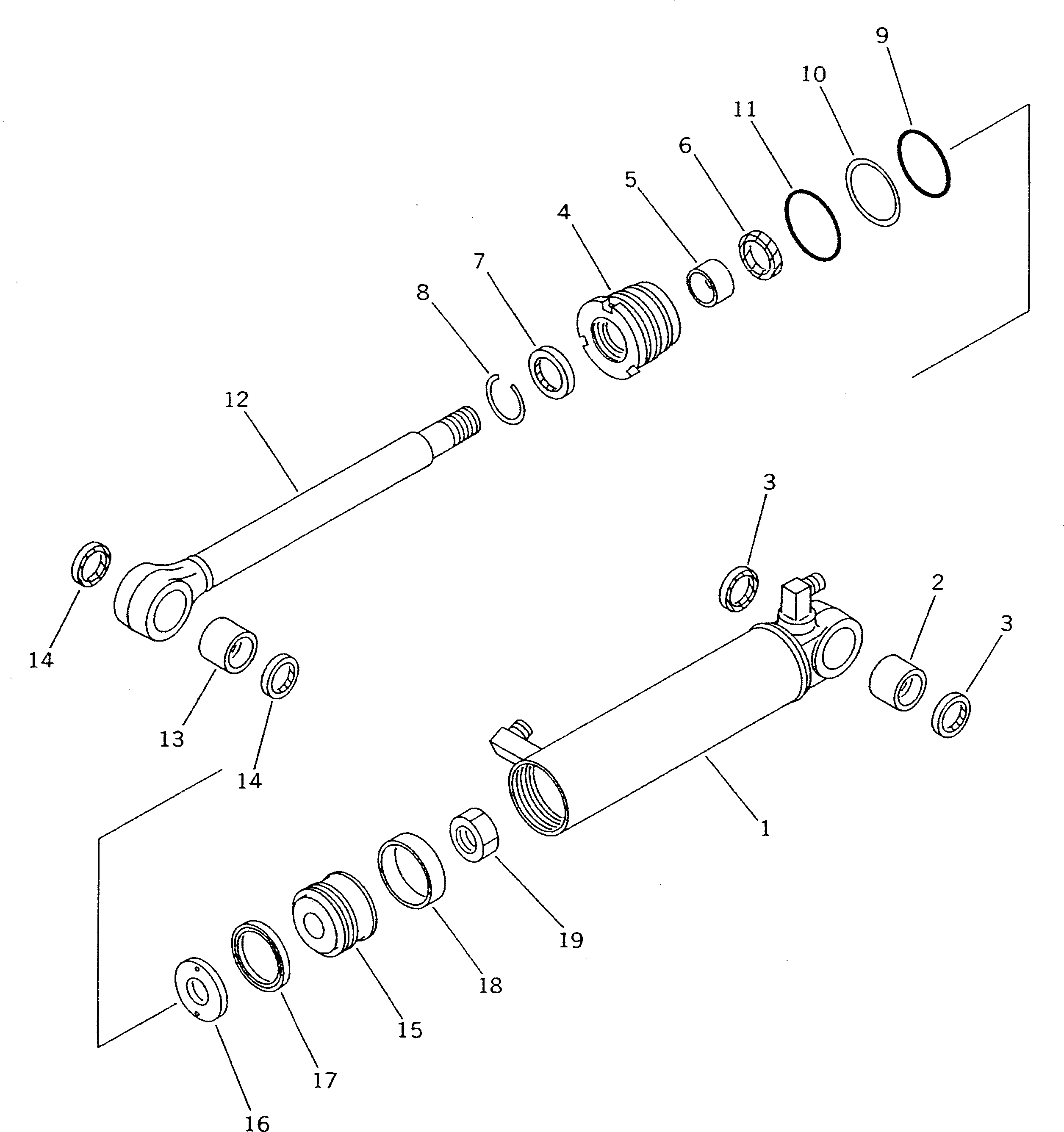 цилиндр в сборе, правый 101-63-02070 KOMATSU