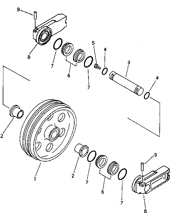 FRONT IDLER ASS'Y 205-30-00182 KOMATSU