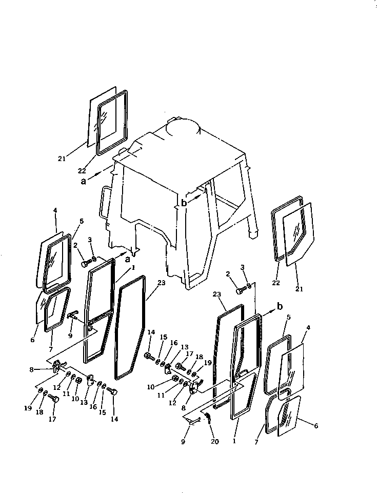 GLASS,R.H. 103-Y79-1670 KOMATSU