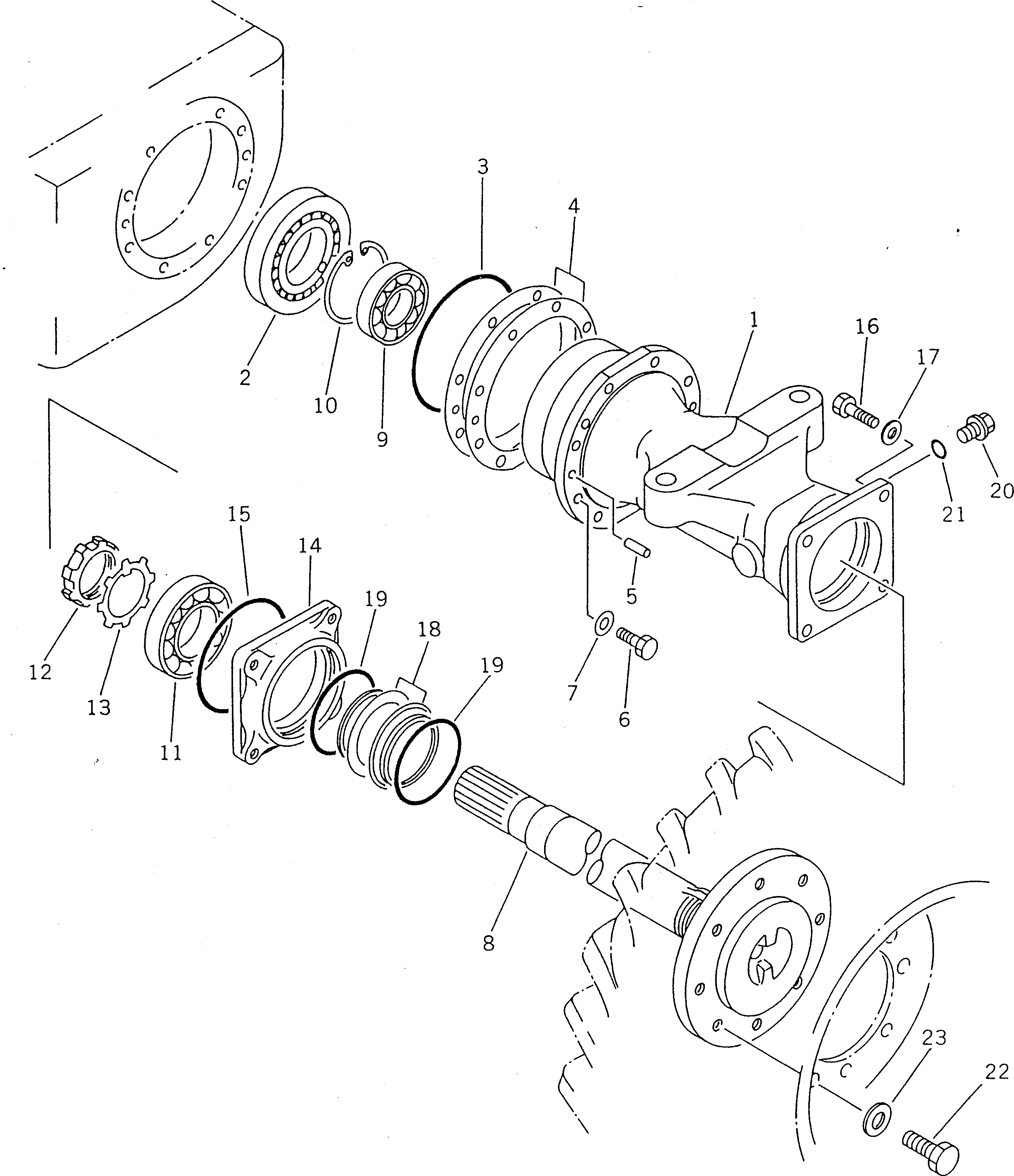 CASE,FRONT AXLE L.H.¤REAR AXLE R.H. 362-22-32220 KOMATSU